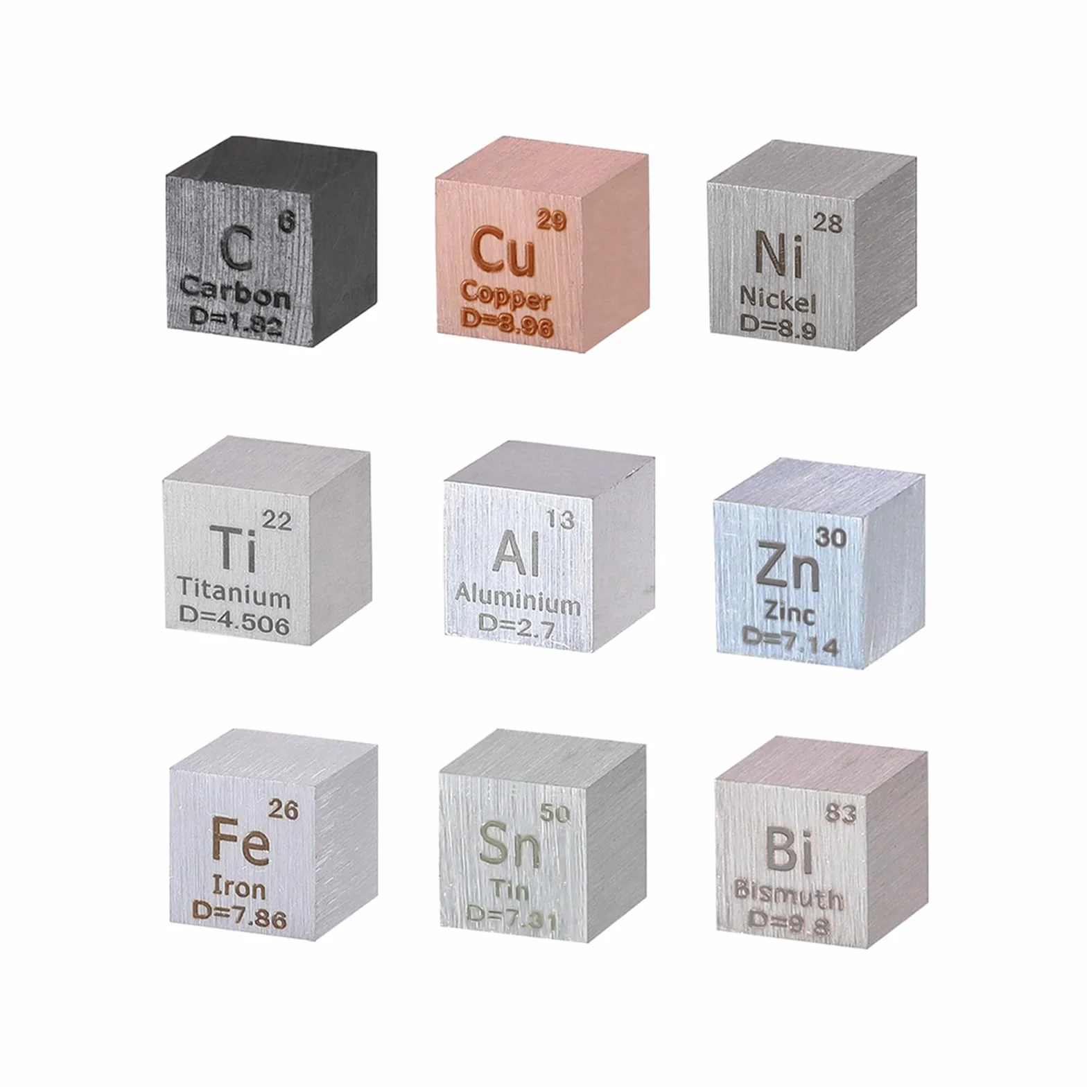 9pcs Set Cubo Elemento 10mm Densità Metal Cube Set Regalo | Fino A 99.99% Purezza, Per Gli Studenti Teacher Science Lover Collection, Strumento Di Insegnamento E Apprendimento