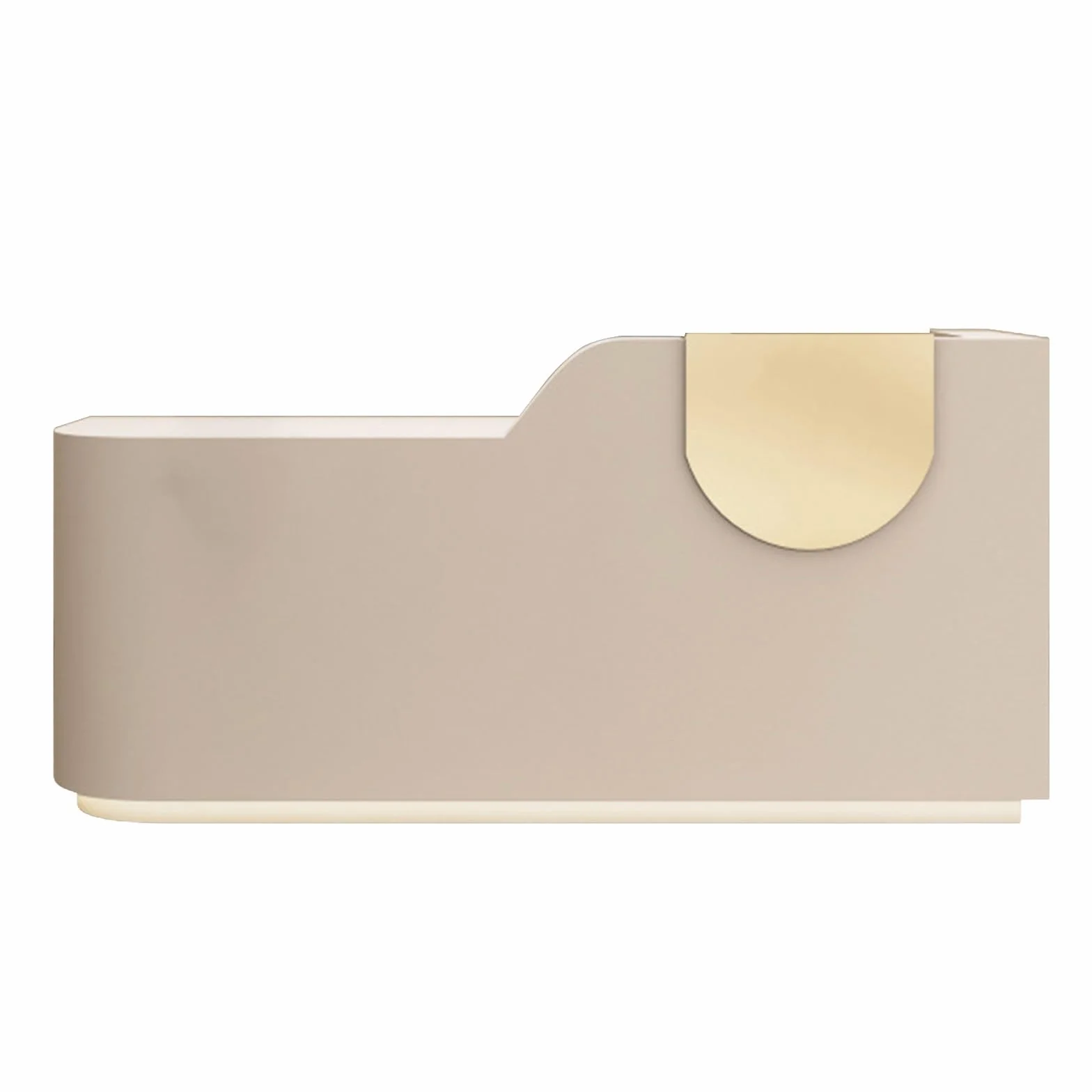 Banco di ricezione Moderno, con LED Luce Bancone Reception Ufficio, Armadio con ante, Non richiede installazione(Off-white,140cm)