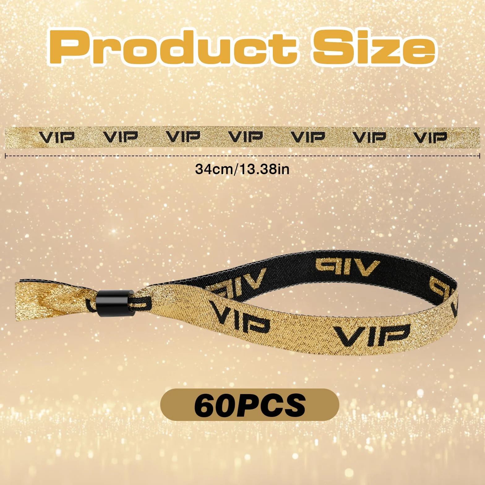 Braccialetti Eventi VIP Oro Nero 60 Pezzi per Matrimonio Concerto Bar Compleanno