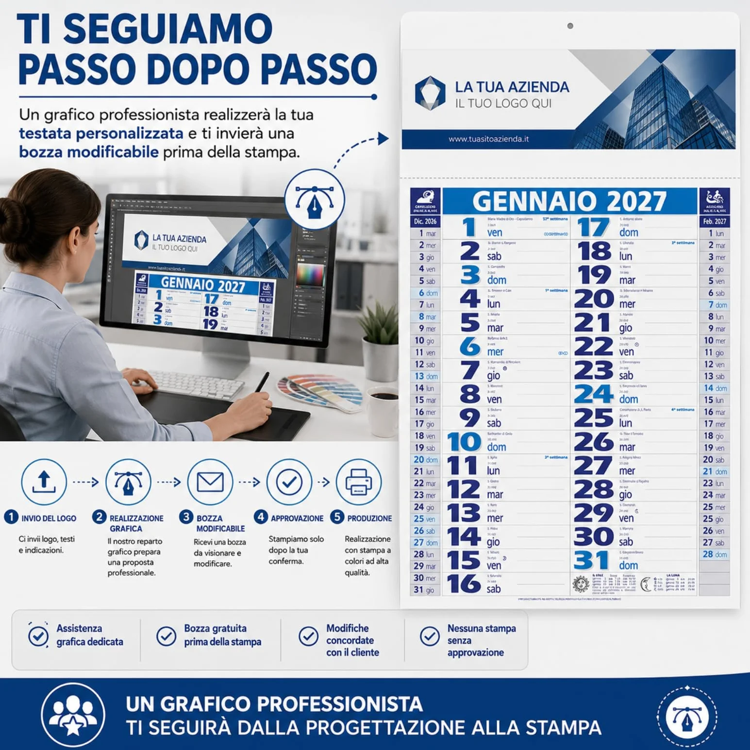 Calendari Personalizzati 2027 in Stock da 50 Pezzi Olandesi Medi da Muro Notes sul Retro per Gadget Pubblicitari di Fine Anno e come Omaggio per i Clienti o Regali Aziendali | PA620-50