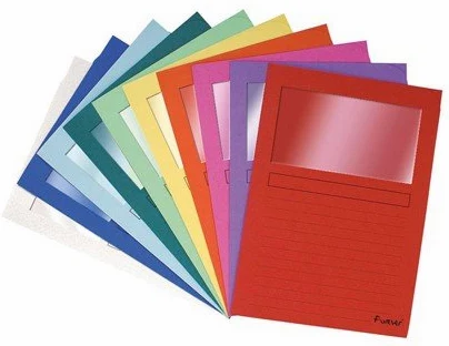 Farde cartellina A4 a finestra, i 100 assortiti
