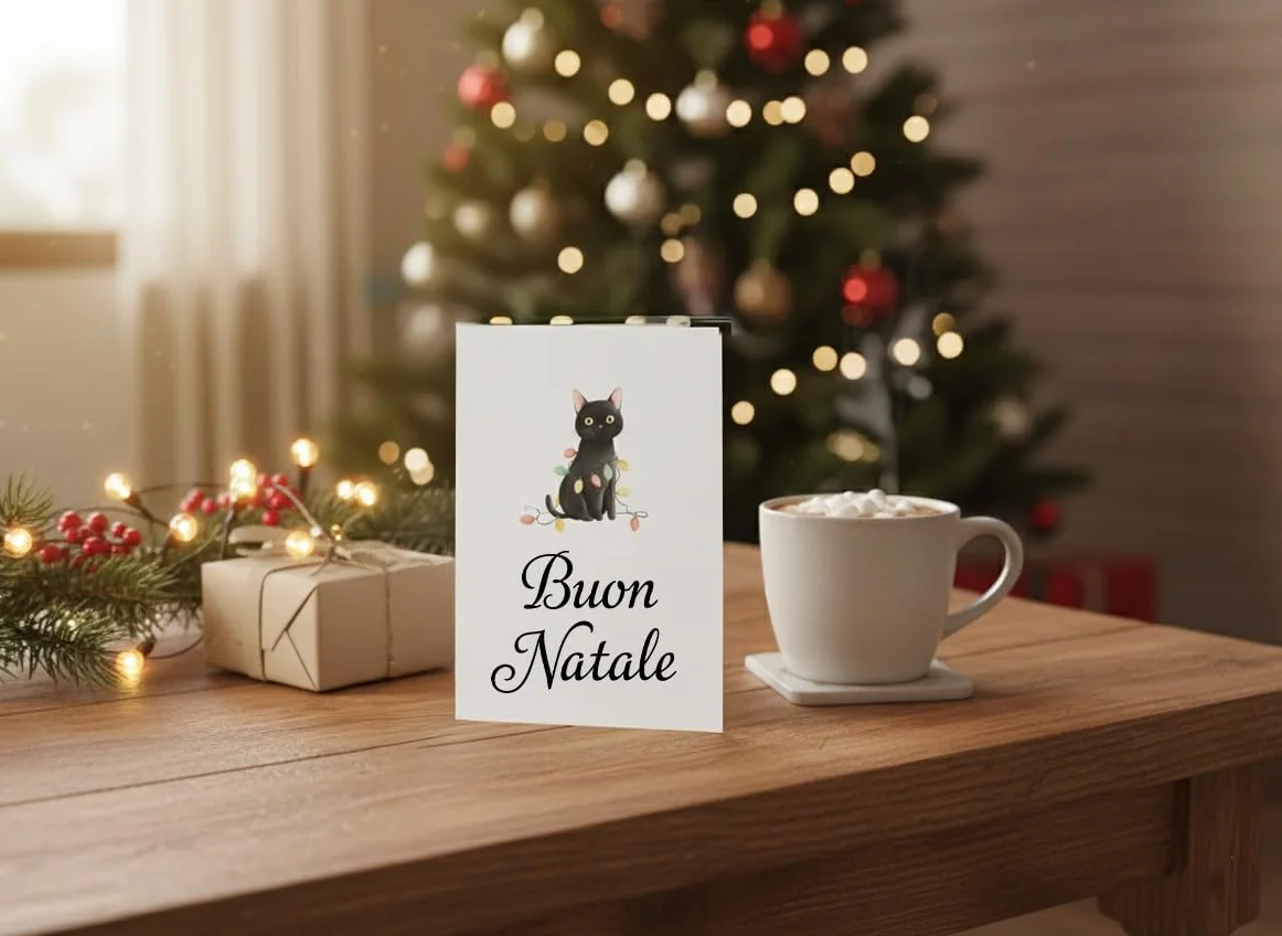 Biglietti di Natale in Italiano A6 con Buste Bianche – Set di 30 per Auguri Festivi