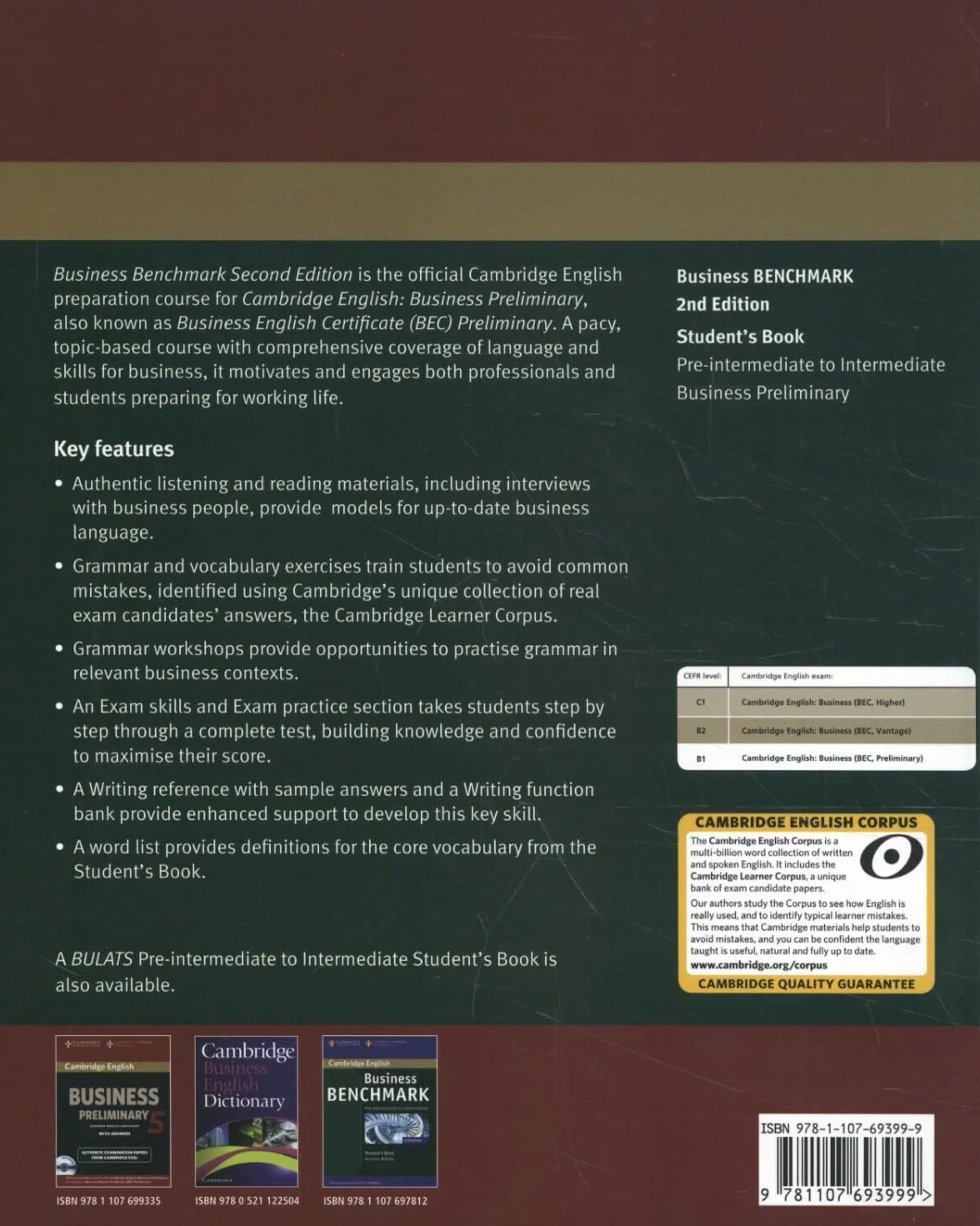 Business Benchmark Pre-Intermediate to Intermediate Student's Book BEC [Lingua inglese]