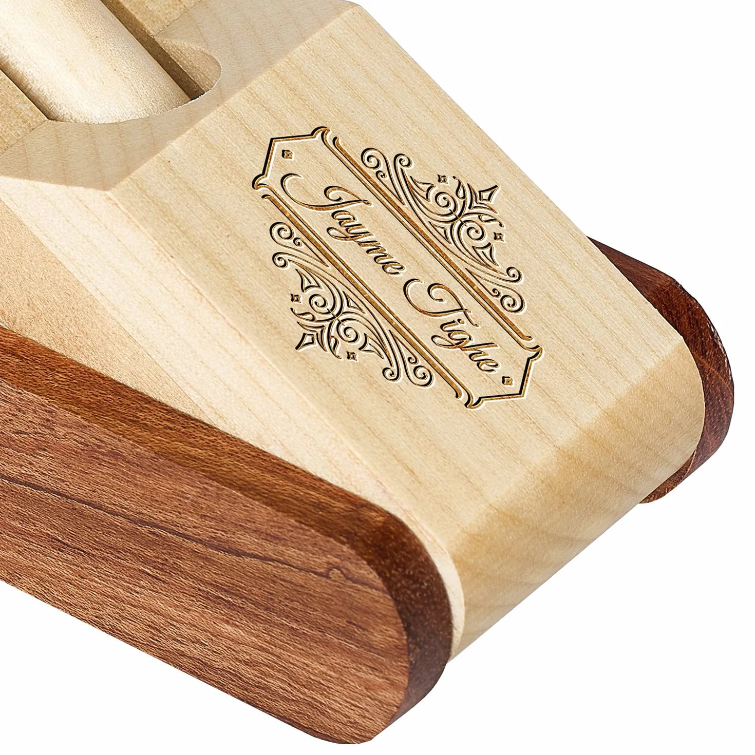 Set di penne in legno incise, penna esecutiva e scatola con personalizzazione gratuita, penna a sfera con custodia per regalo (B)