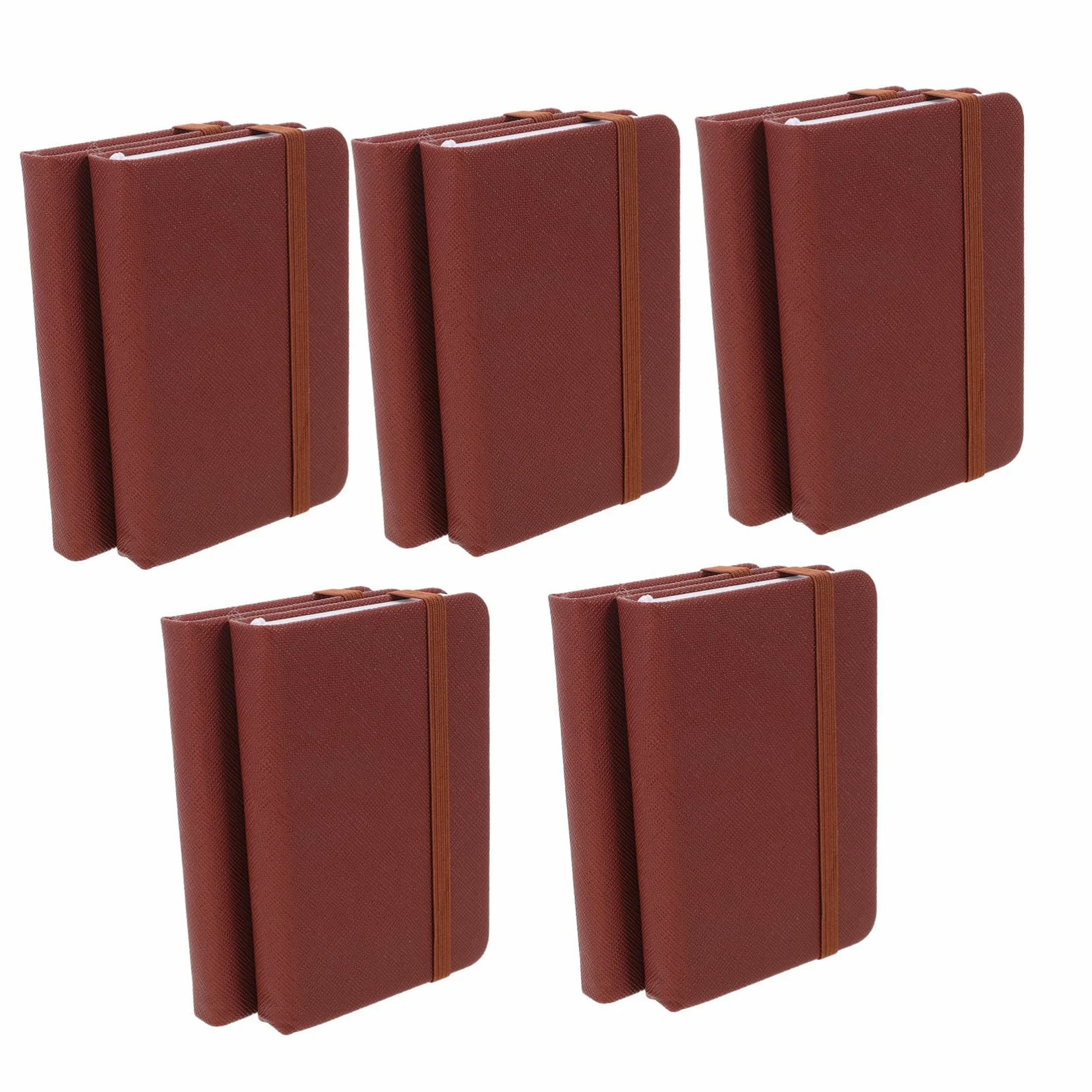 Mobestech Taccuino Tascabile A7 in Pelle Pu, 10 Pezzi, Marrone, Notes | Carta Resistente alle Sbavature, Struttura Robusta, Formato Mini, per Lavoro e Casa, Elegante