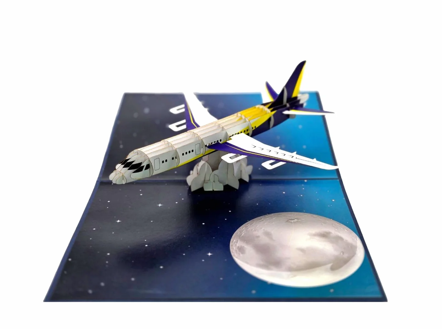 Biglietto pop-up 3D aereo pieghevole fatto a mano per piloti appassionati viaggiatori