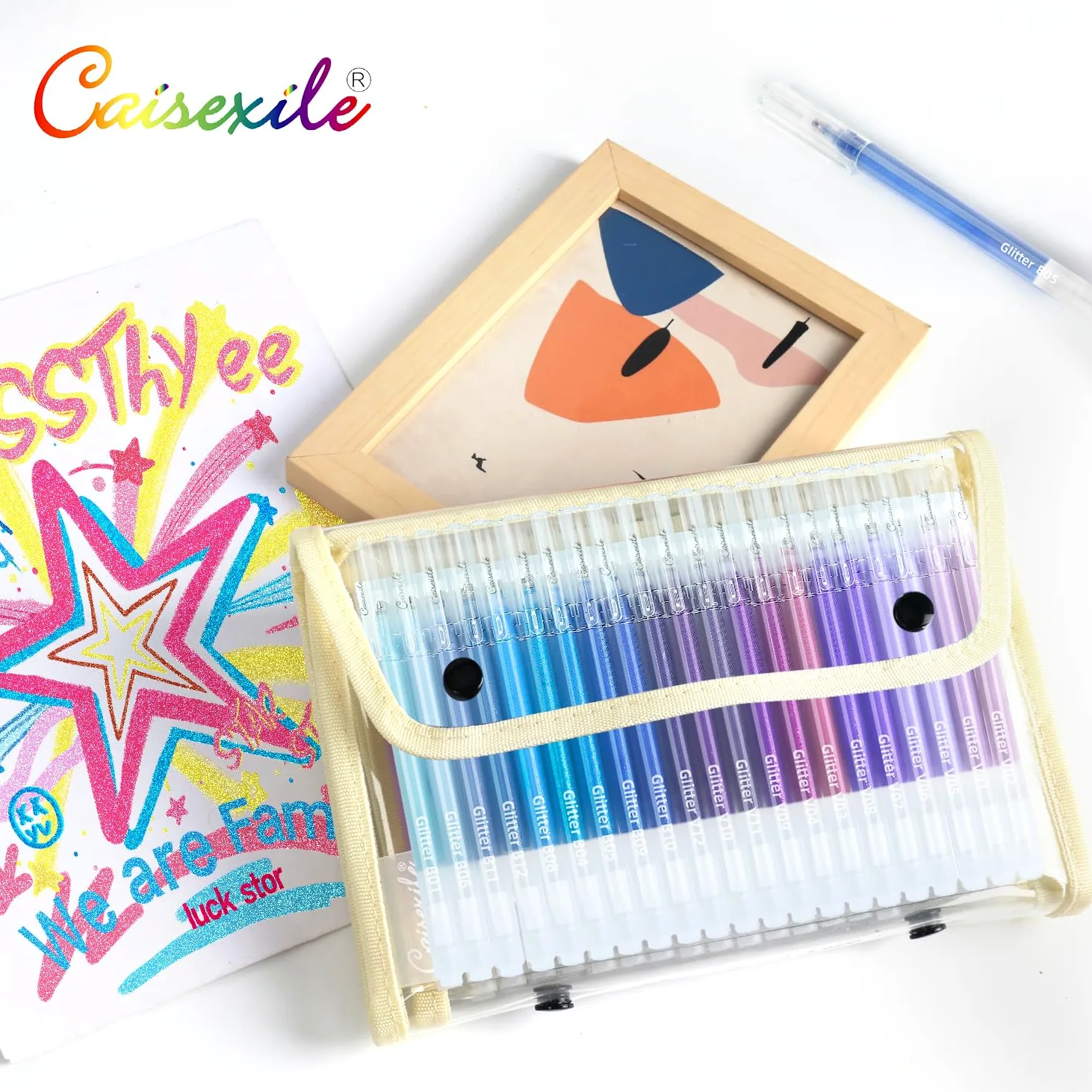 Set di 80 penne gel glitterate, punta fine da 1,0 mm, per carta nera e carta bianca, penne di grande capacità per diari, libri da colorare per adulti, disegnare, prendere appunti