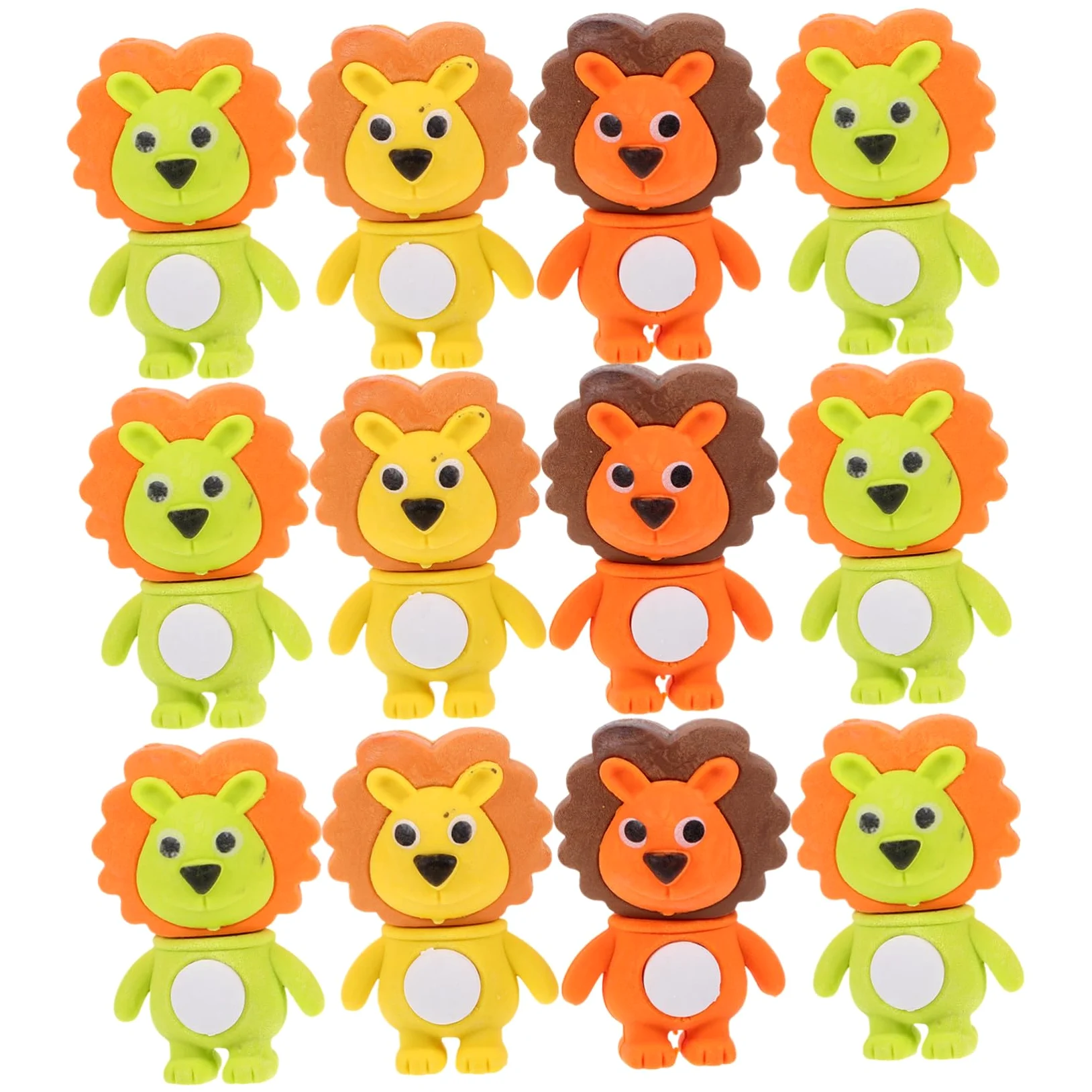 Angoily 120 Pezzi Gomme Cancellare per Leone Colorati in Tpr Sicuro Mini Gomme e Portatili per Scuola e Regalo Festa Compleanno Ragazzi e Ragazze