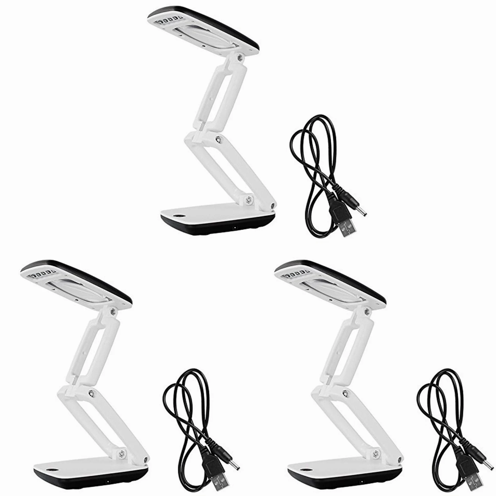 3pz Lampada da Tavolo Illuminata con Lente D'Ingrandimento con Luce Sul Supporto，Lente di Ingrandimento Tascabile Portatile con Visiera Pieghevole 3X per Lettura，Hobby
