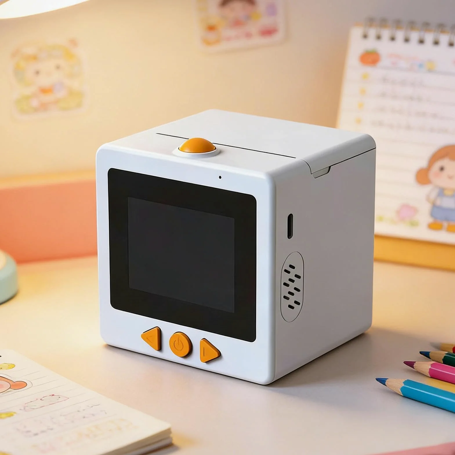 Smart AI Voice Sticker Printer, mini etichettatrice termica con display | scatola portatile per stampa di etichette senza inchiostro, per diari, artigianato, studio e progetti fai da te, 3 rotoli di
