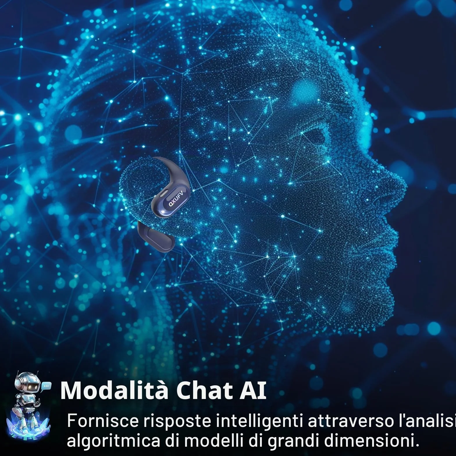 QX68 Cuffie Traduttore Istantaneo, 164 Lingue, 9 Modalità | Traduttore vocale in tempo reale, 164 lingue, 9 modalità AI, Open-Ear, 4 in 1: musica, chiamate, traduzione, sport