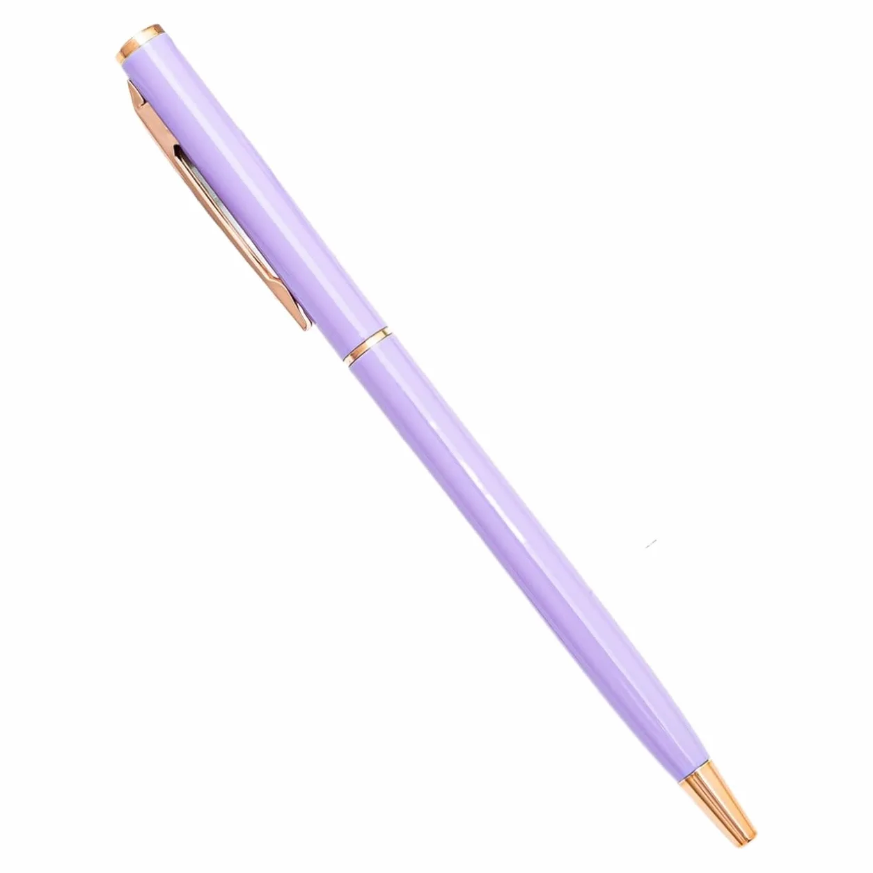 XMKT 100 pz/lotto nuove penne a sfera sottili in metallo oro rosa argento pubblicità scuola forniture per ufficio logo personalizzato gratuito (stile 2-viola, blu)