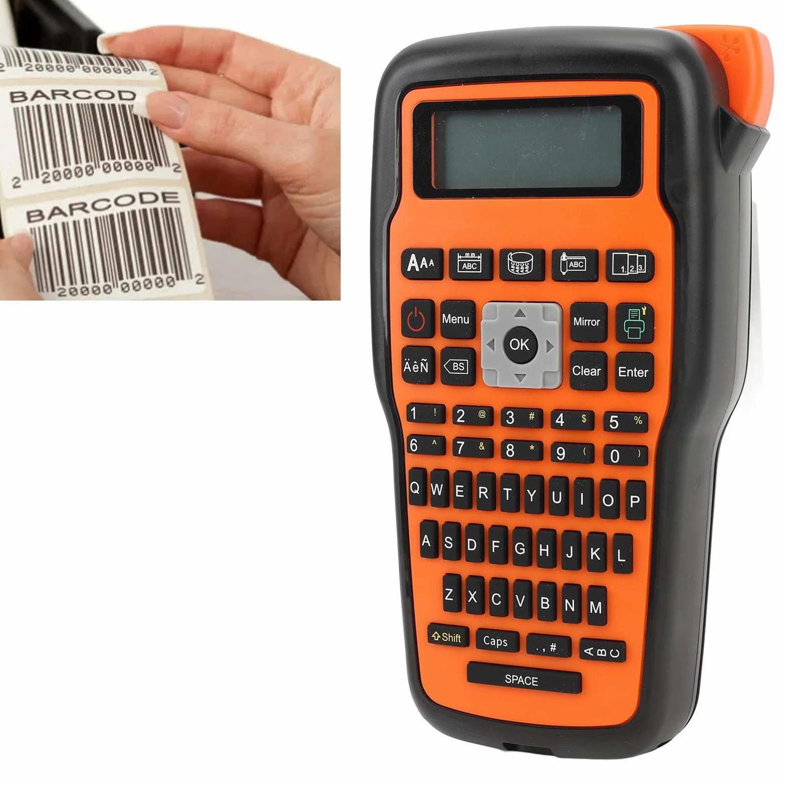 Mini Stampante per Etichette Etichettatrice Portatile a Trasferimento Termico per Cavi, Lattine, Giocattoli Ed Etichette Commerciali con Tastiera Ideale per Casa, Ufficio e
