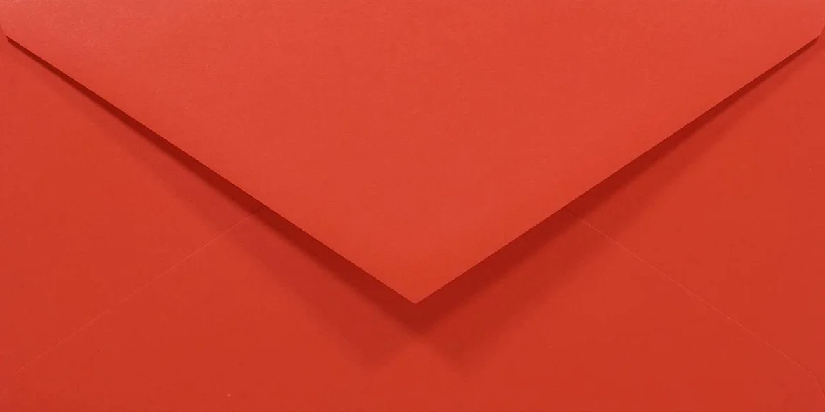 Netuno 100 buste da lettera colorate rosso formato DL 110 x 220 mm 80g con lembo a punta