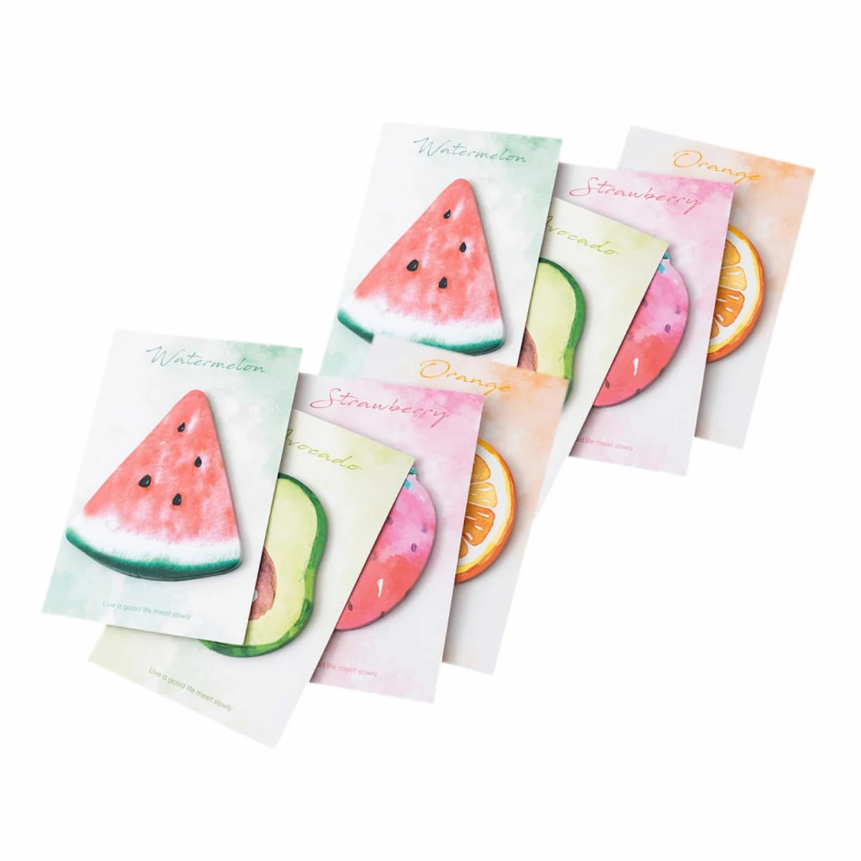 HOMSFOU 5 Pezzi 8 Note adesive a forma di frutta colorato divertente pastiglie adesivi per note multifunzione adesivi promemoria portatili blocchi note autoadesivi Carta