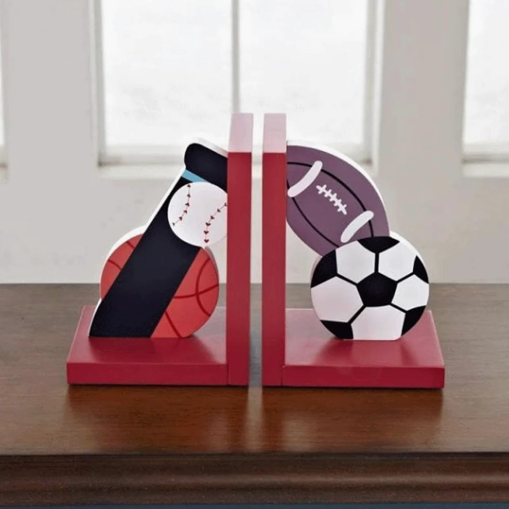 Reggi Libri, Fermalibri Fermalibri per giochi con la palla decorativi in ​​legno creativi Libri per carichi pesanti Ufficio Casa Scrivania