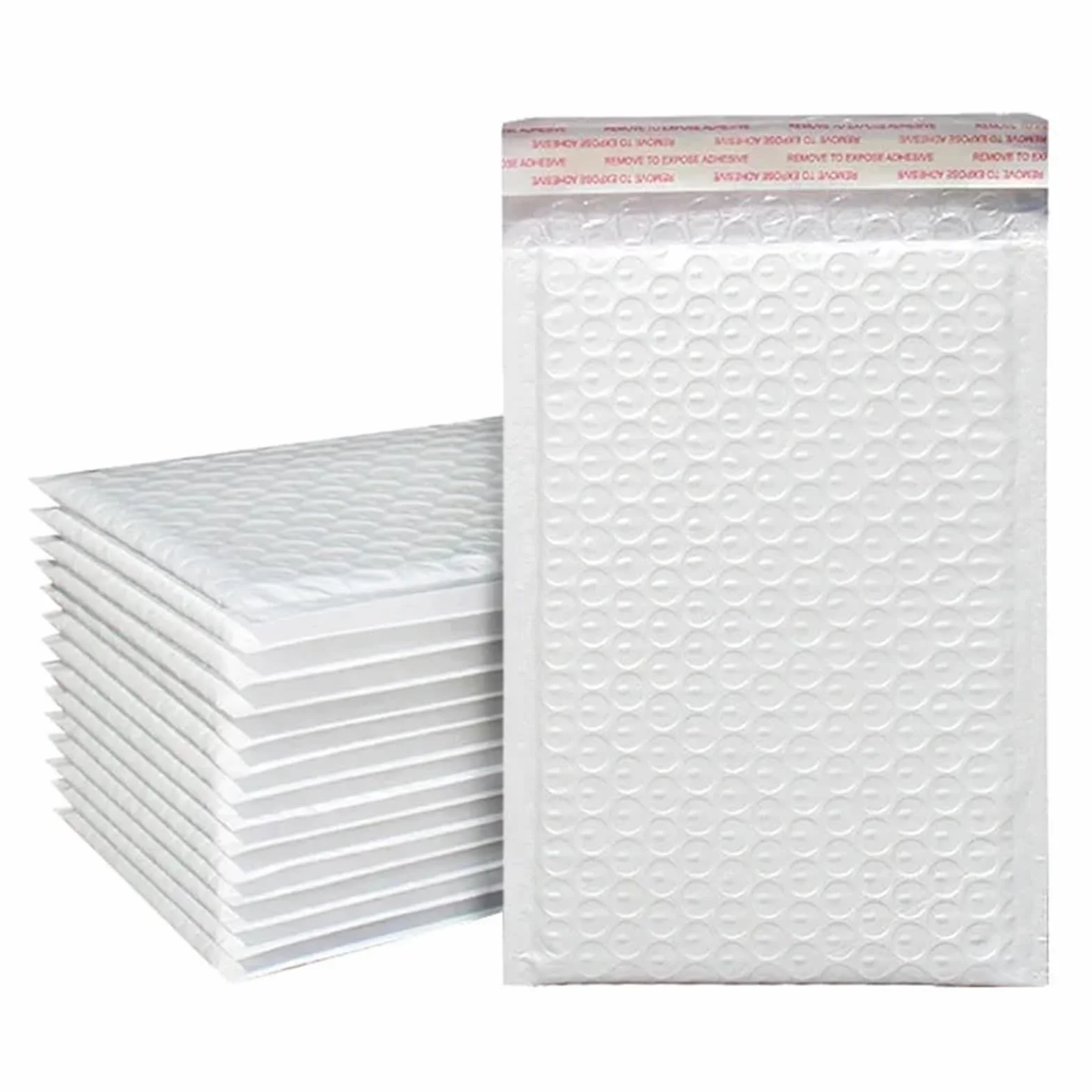 Buste Imbottite 50/100 pezzi Buste imbottite in polietilene con fodera autosigillante, imbottite, impermeabili, bianche(White-100PCS,L-18x20cm)