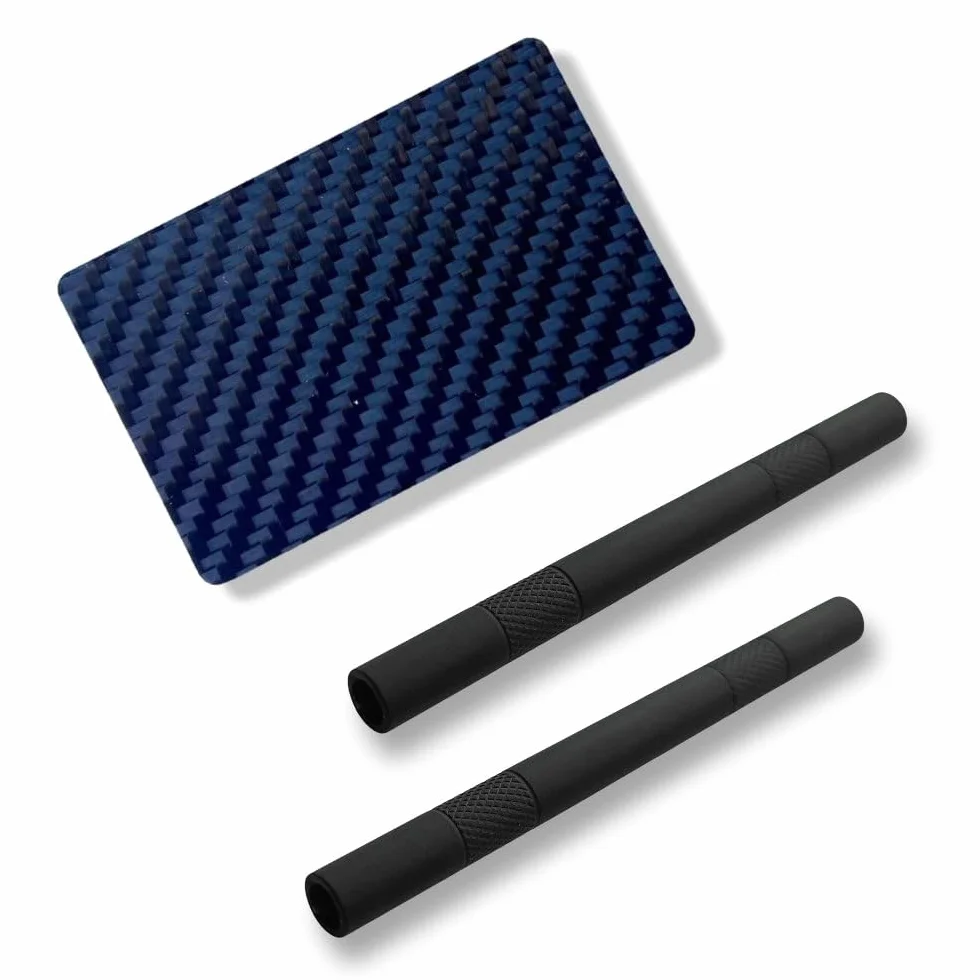 M&M SMARTEK Carbon Card w prawdziwym włóknie węglowym, format EC/karty kredytowej, 2 aluminiowe tuby