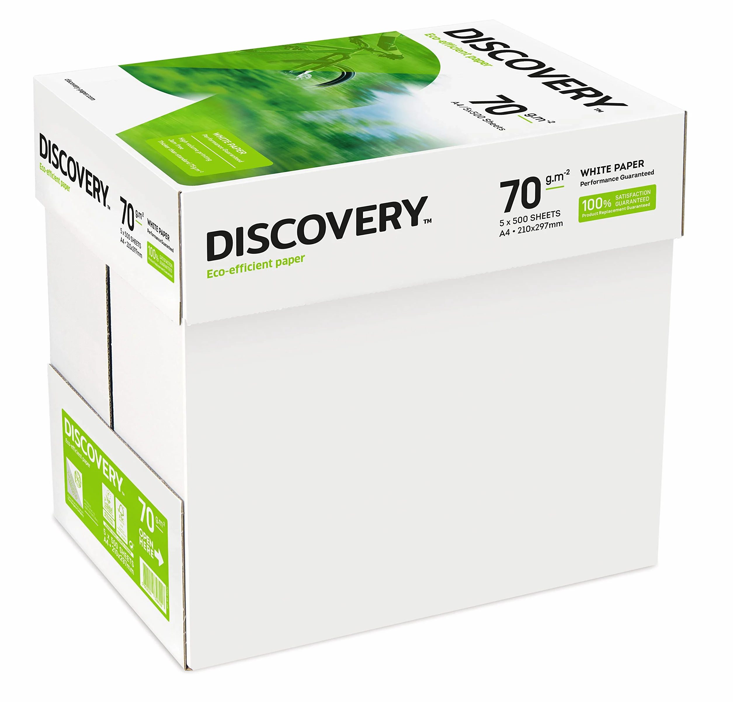DISCOVERY A4 70GSM WHITE PAPER PK500, 2500 Pezzi