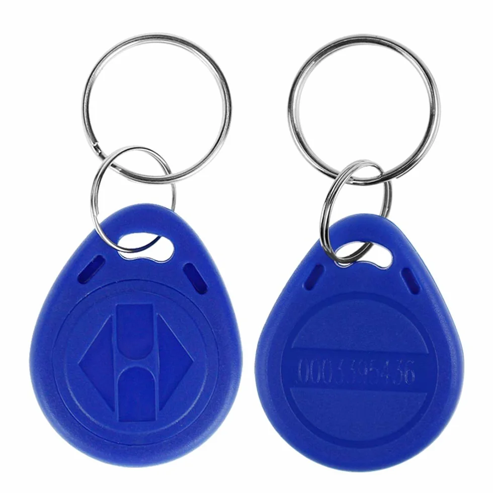LIBO RFID Carta Tag Chiave Controllo Accesso Prossimità EM4100 TK4100 Key fobs Portachiavi (100, Blu)