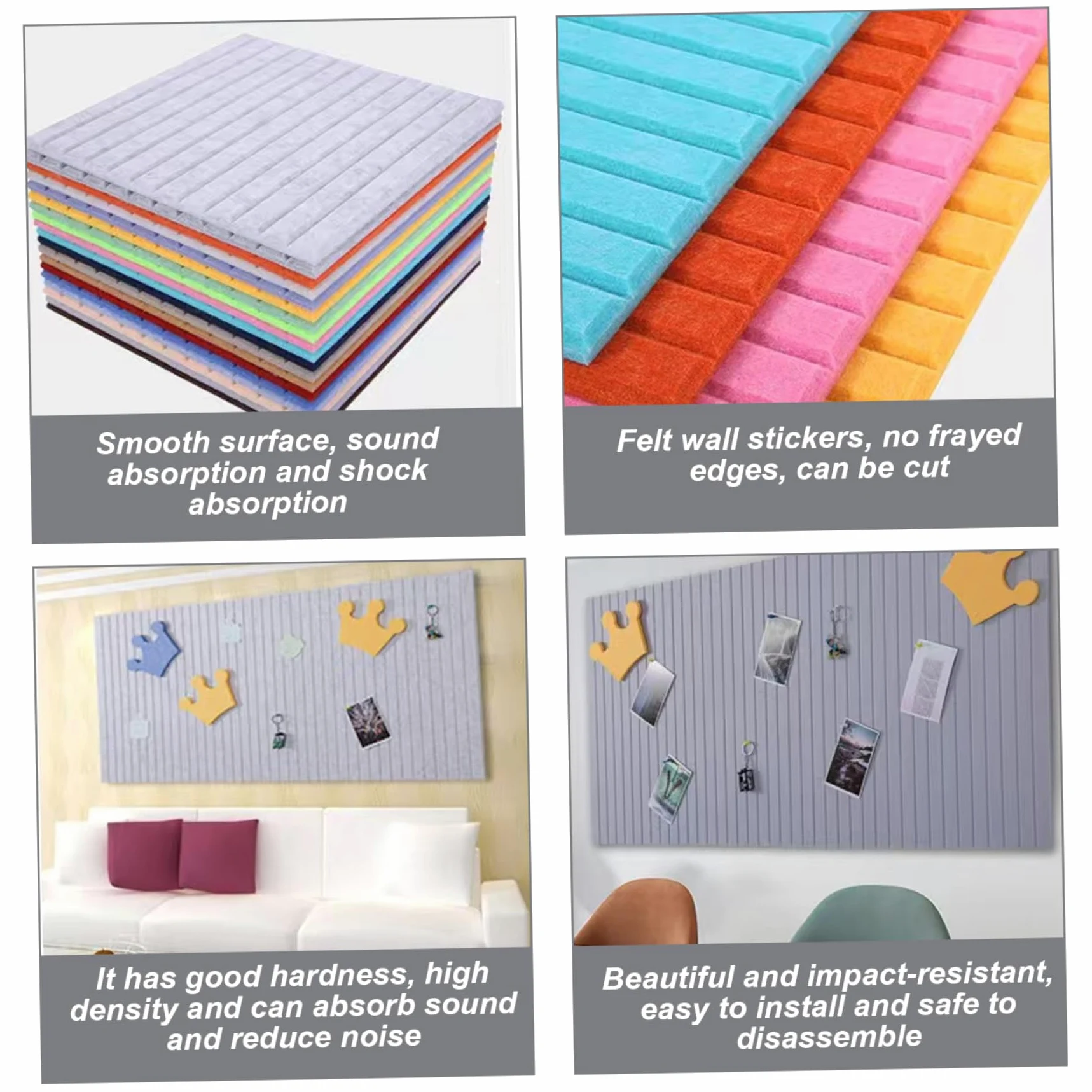 bacheca in sughero per pareti 12x12 pollici bacheca in feltro per la casa, la cucina, scuola, l'ufficio, parete decorativa fai da te, 12 pezzi, grigio chiaro. PRODOTTI PER UFFICIO.