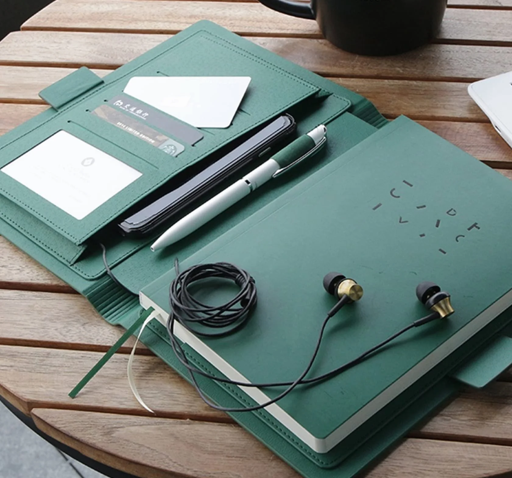 quaderno, Affari aziendali di alta qualità riunione in pelle superficie ispessimento ufficio moda semplicità pianificatore agenda diario,s(Green)
