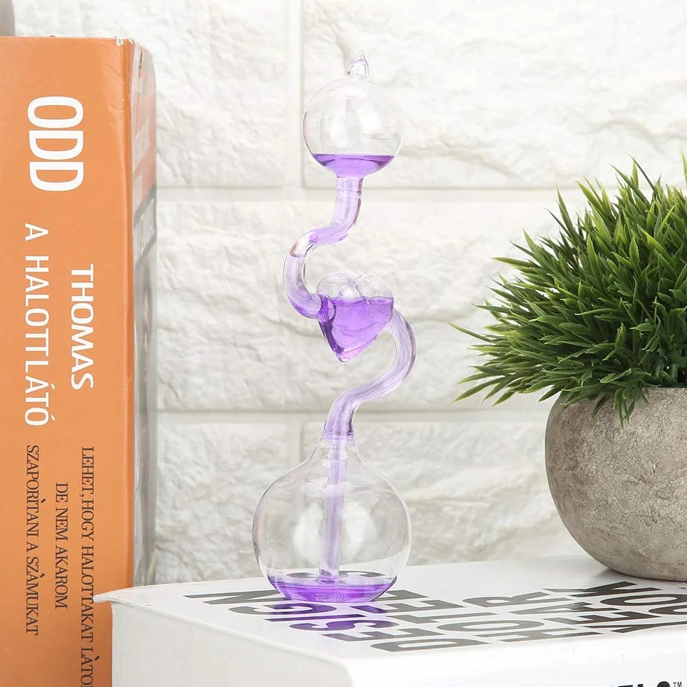 FLEXMAN Caldaia a Mano Termometro in Vetro Ritorto Anelli Esperimento Scientifico Trasferimento Energia Ornamento Decorazione