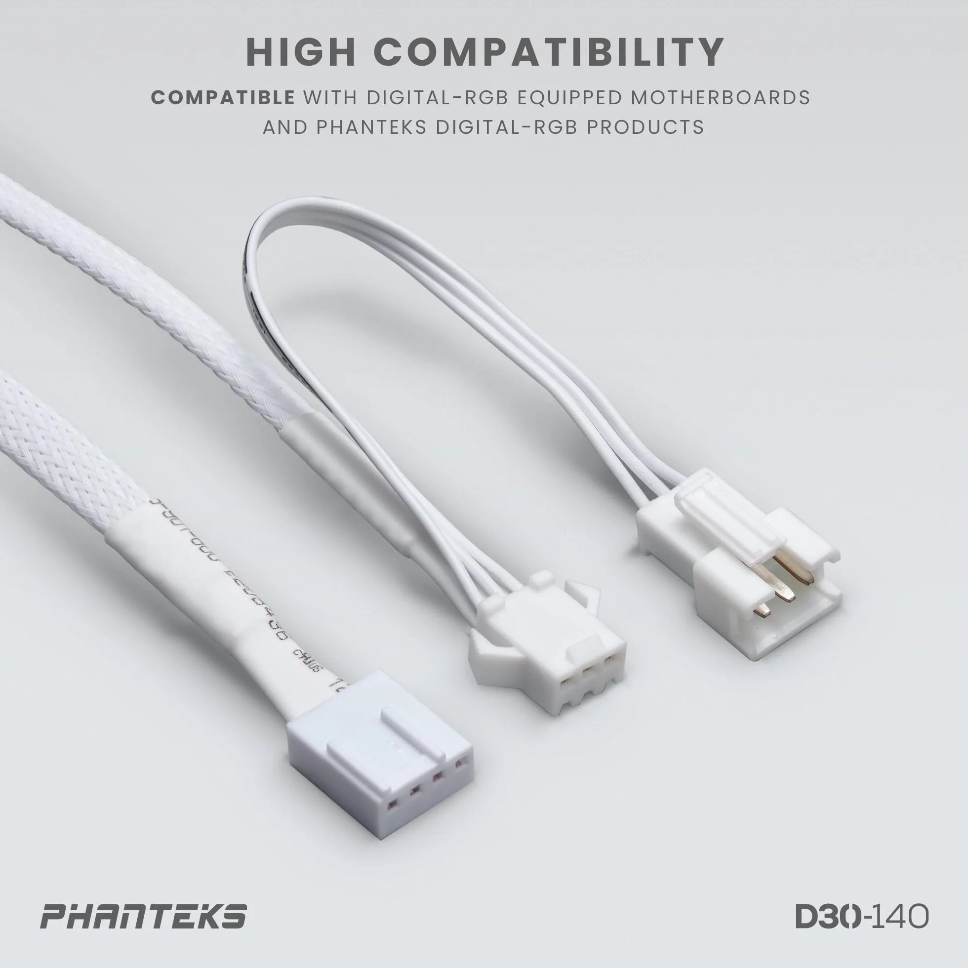 Phanteks D30 PWM Regular Airflow, D-RGB Lüfter - 140mm, weiß