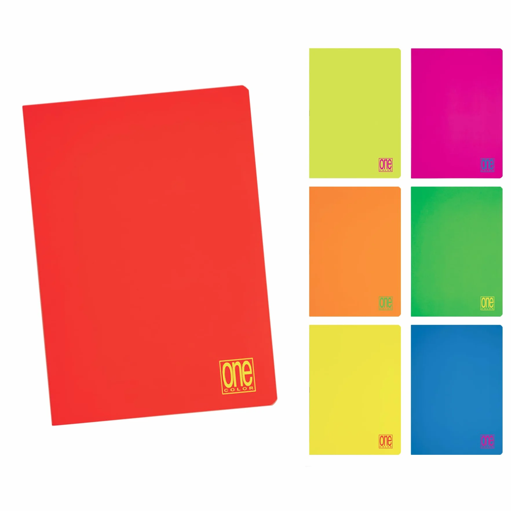 Blasetti One Color FLUO Quaderno A4 Maxi 10 Pezzi Carta 80gr Rigatura 5M Quadretti 5mm