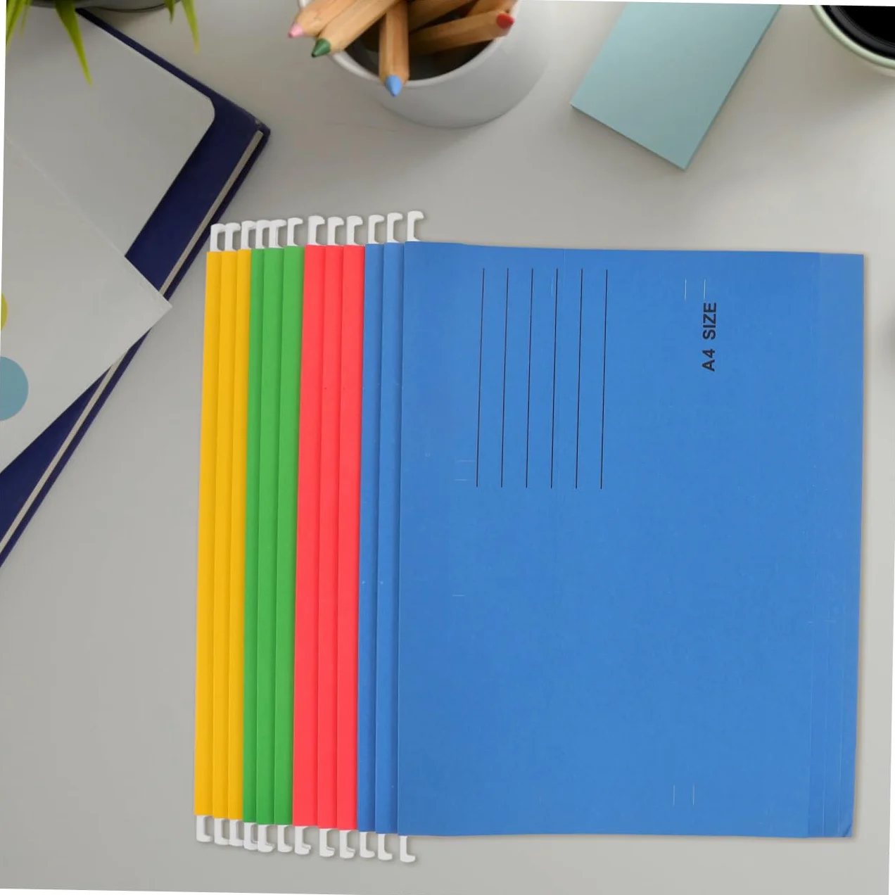 TEHAUX Cartelle Sospese Formato A4 in Carta e Metallo Confezione da 12 Resistenti e Stabili, per Organizzare Documenti a Scuola in Viaggio