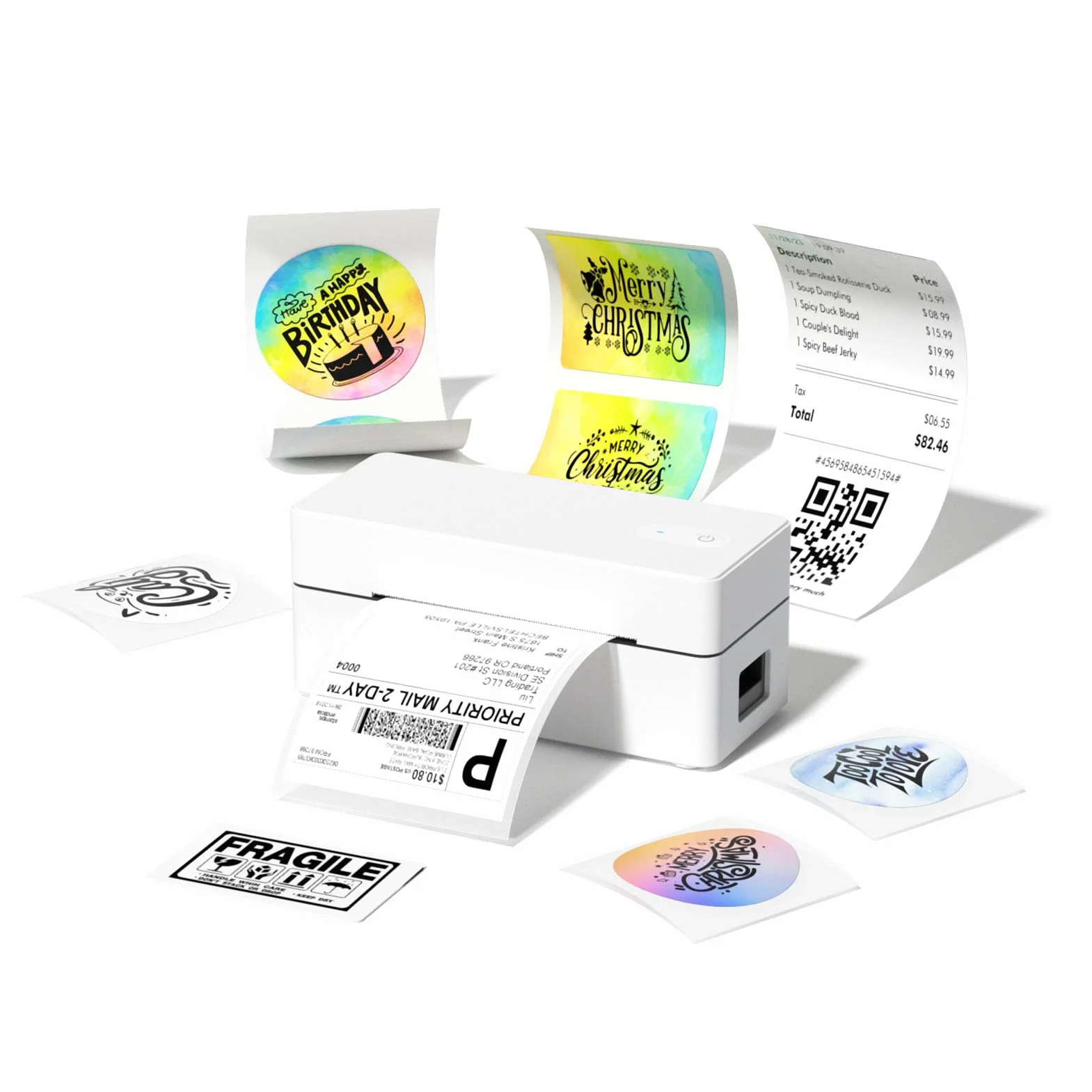 Bisofice Stampante per etichette Bluetooth DHL, stampante per etichette 4 x 6, stampante termica per Shopify, Etsy, UPS, compatibile con iOS, Android, Windows, Mac, bianca