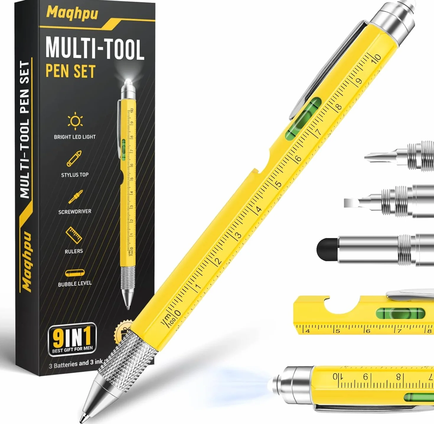 Penna Regalo Multifunzione 9 in 1, Idee Regalo Uomo, Festa del Papà