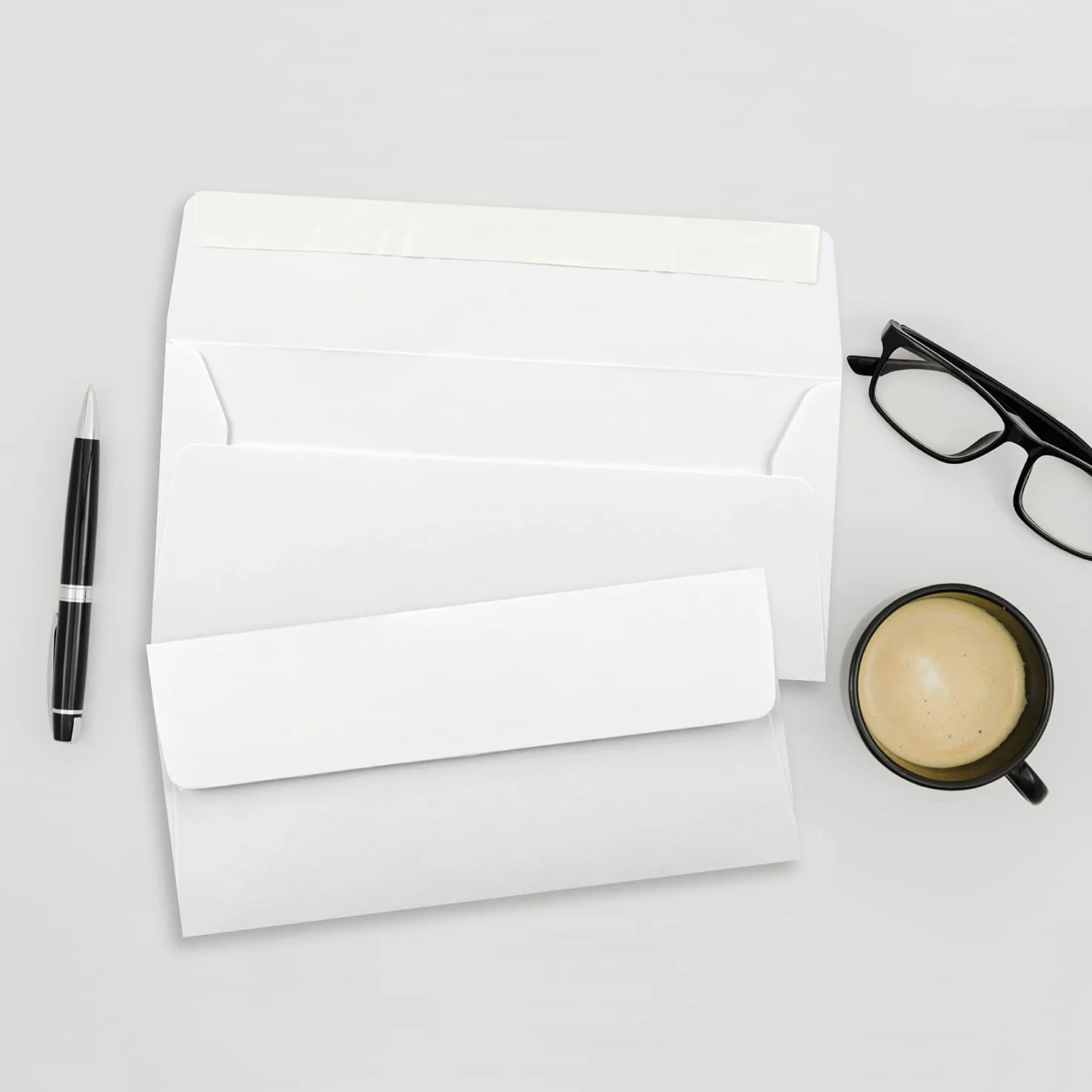 Paper24 - 400 buste per lettere, formato DIN lungo, con chiusura adesiva, 11 x 22 cm, 100 g/m², ideali per lettere e inviti, colore: Bianco