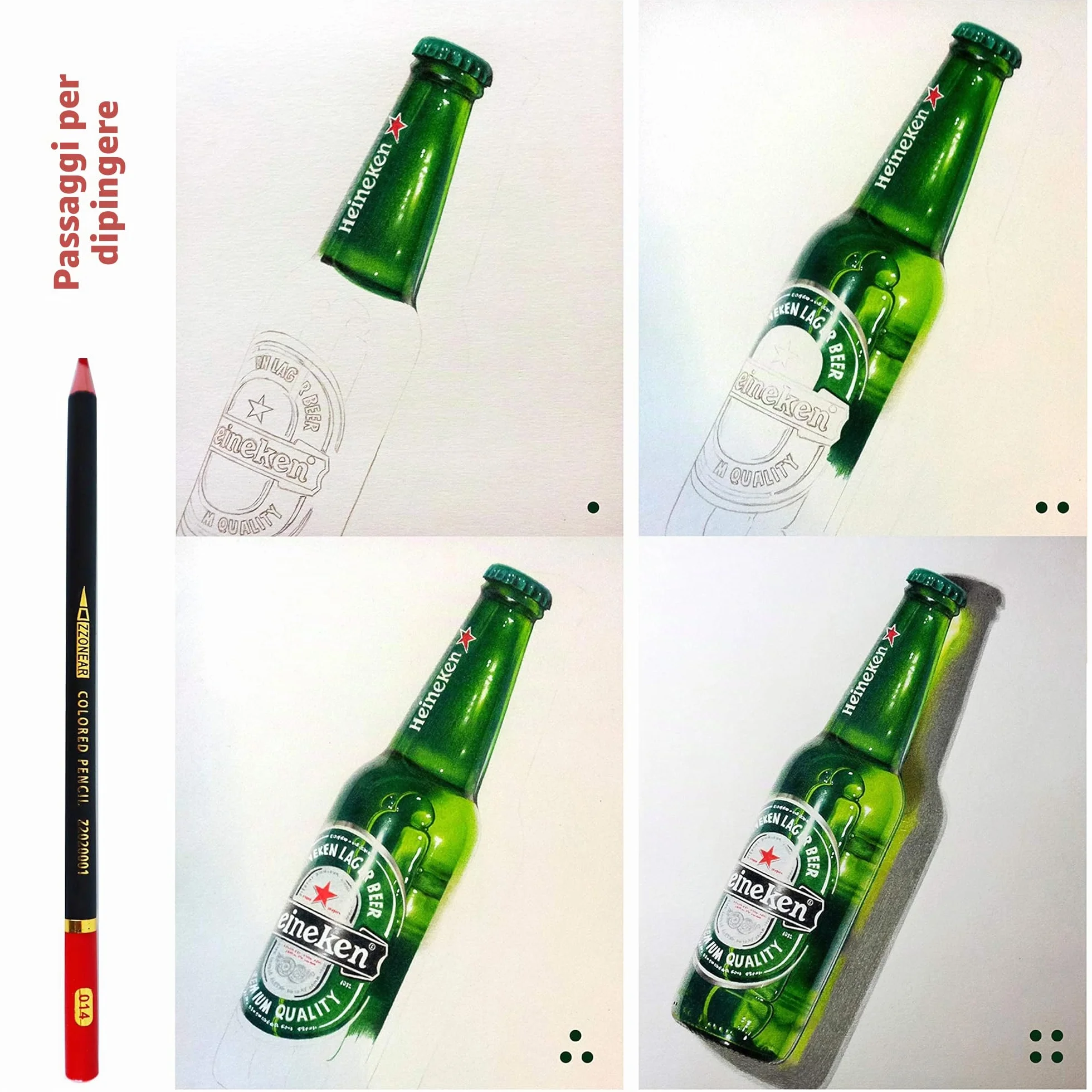 72 matite colorate in astuccio con cerniera per adulti disegno colorare