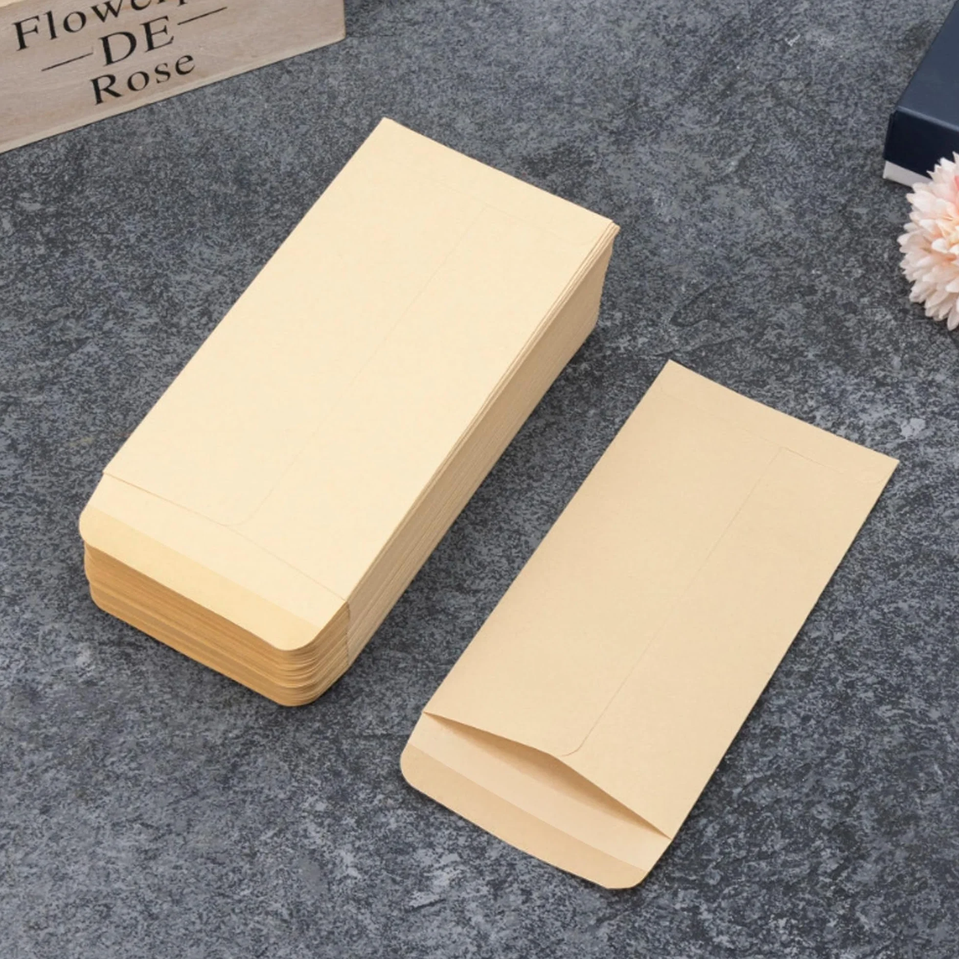 VANRA 150 Buste per Monete in Carta Kraft con Linguetta Gommata 8,9 x 16,5 cm
