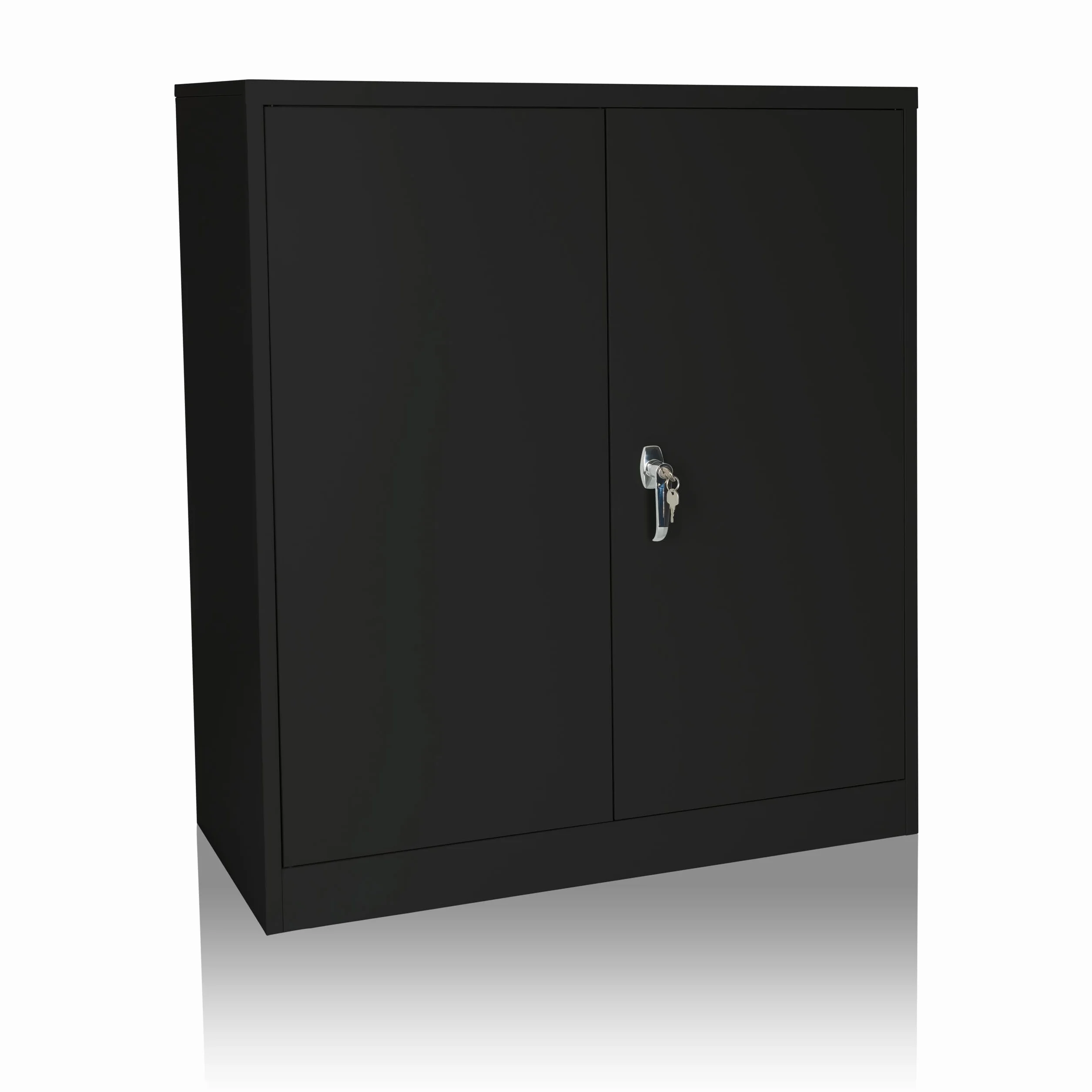 HJH Office Armadio Color AS 105 Nero Armadio Metallico Multiuso, Armadio da Ufficio con Serratura, 743034