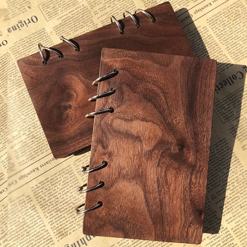 taccuini e diari Notebook in legno Binder Classic Binder Binder Handmade Wooden Wooden Cover per diario di viaggio, Art Sketchbook e notebook Taccuino (Color : Walnut, Dimensione : A5)
