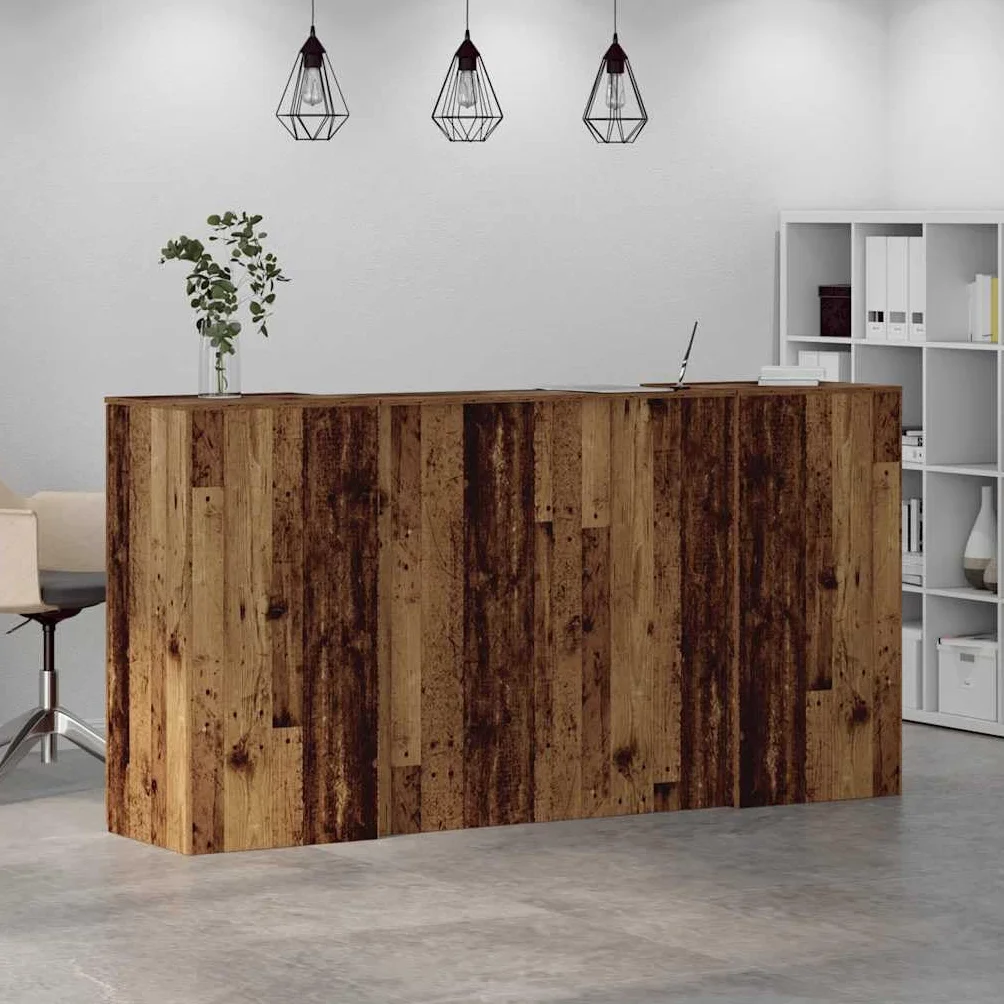 vidaXL Banco Reception Legno Vecchio 200x50x103,5 cm Legno Multistrato, bancone Reception, bancone Reception Salone, bancone Reception Bar, Front Desk