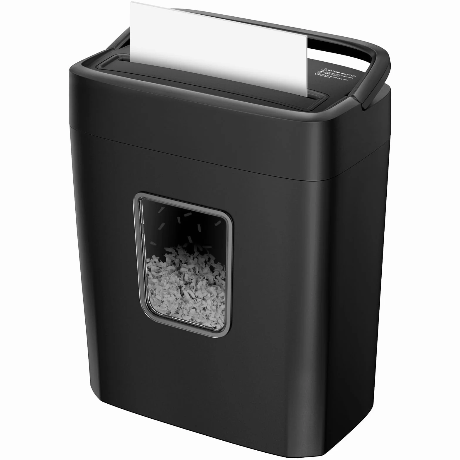 Bonsaii Distruggi Documenti 8 Fogli, Tritacarte per Casa e Ufficio, Livello di Sicurezza P-4, Taglio a Croce 5×14mm, Carte di Credito, Graffette, Protezione Surriscaldamento, Cestino 16L, C261-C