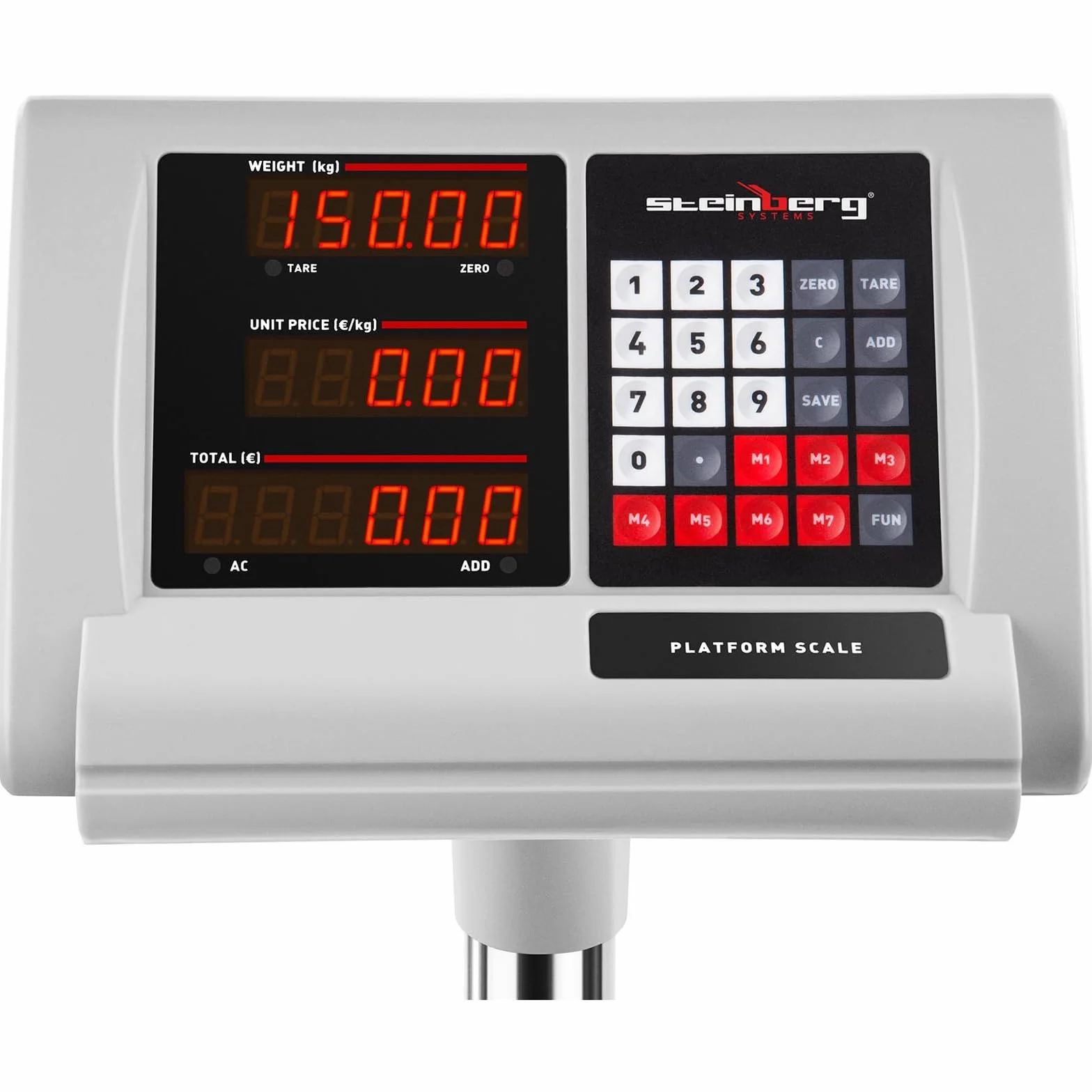 Steinberg Systems Bilancia a piattaforma Pesapacchi Professionale SBS-PF-150/10A 230 V 150 kg 10 g Acciaio Inox