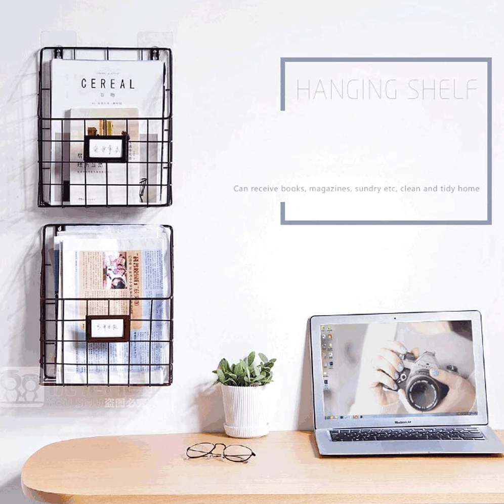 Reggi Libri, Fermalibri Scaffale Da Parete In Ferro, Cesto Portaoggetti Creativo Scaffali Per Giornali Semplici Per Riviste Per Soggiorno, Studio, Camera Letto Ufficio Casa Scrivania(A)