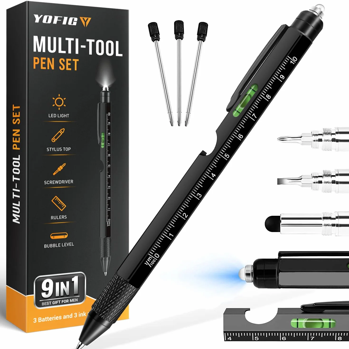 YOFIG Penna Multifunzione 9 IN 1 Regalo Uomo Natale