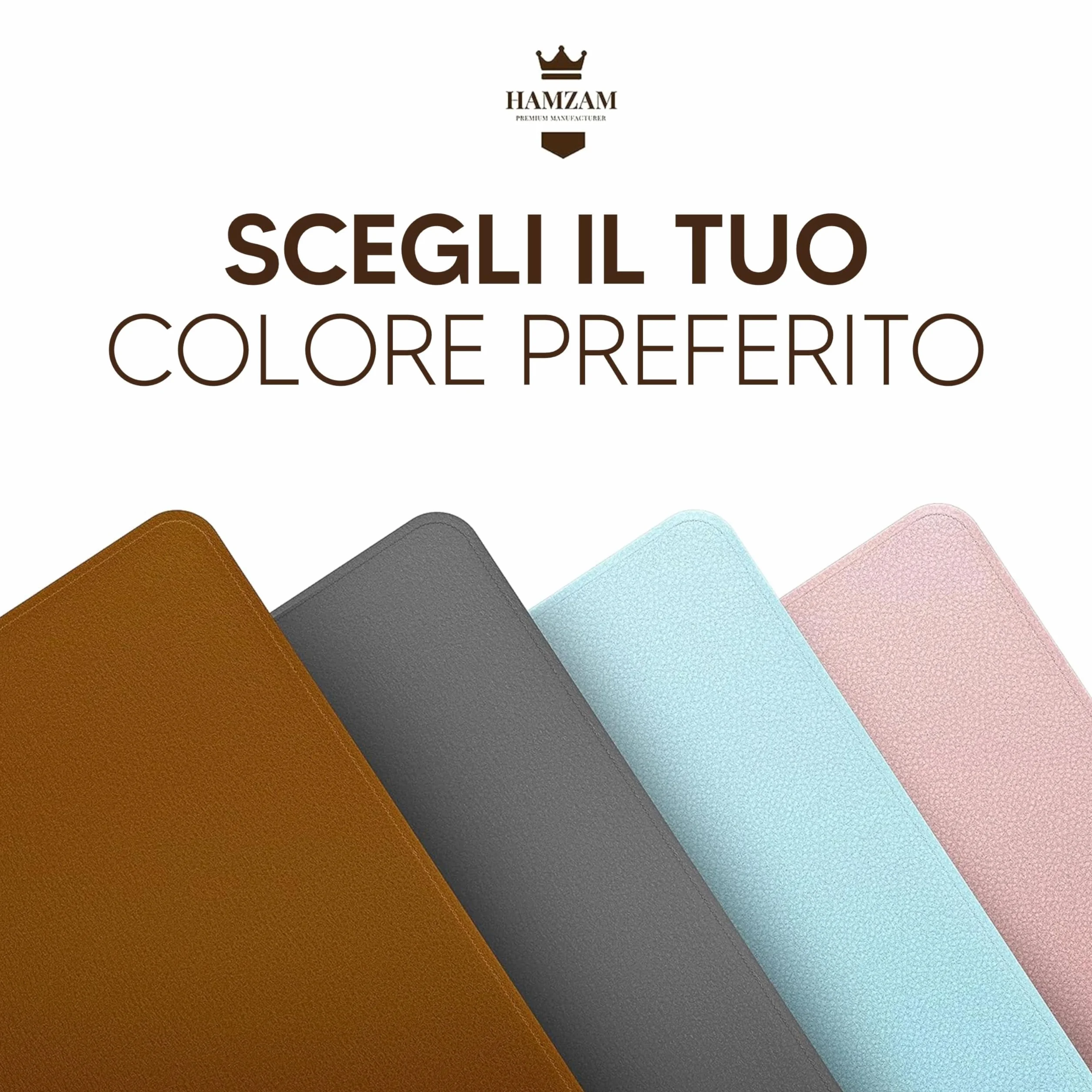 HAMZAM® Tappetino Scrivania Grande con Funzione Mouse Pad Integrata - Tappeto Scrivania Uffico - 90x40cm - Qualità Premium - Sottomano per Ufficio a Casa - Sottomano Scrivania Antiscivolo - Desk Mat