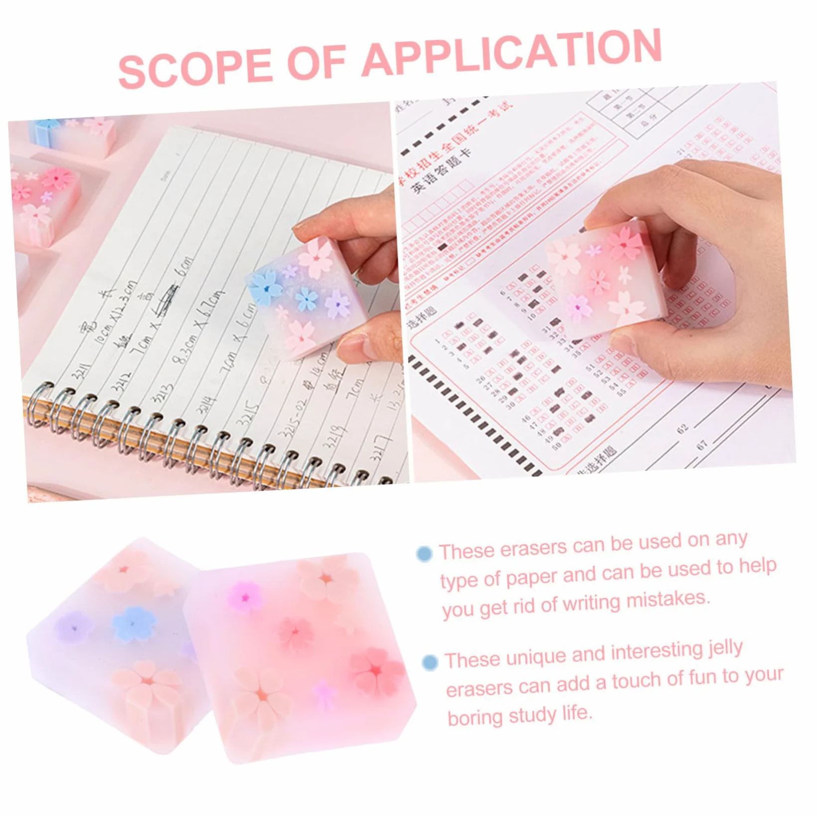 NUOBESTY 96pezzi Jelly Erasers Per Cancellini Carino Stile Cartoon Di Cancelleria Per Scuola e Ufficio Regali Per Feste e Premi