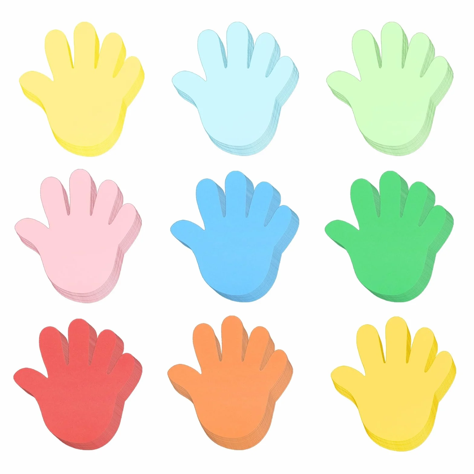 QUARKZMAN 108 Pezzi Sagome Mani Colorate Decorazioni Primaverili Bacheche Carta Ritagliate Punto Colla Lavoretti Classe