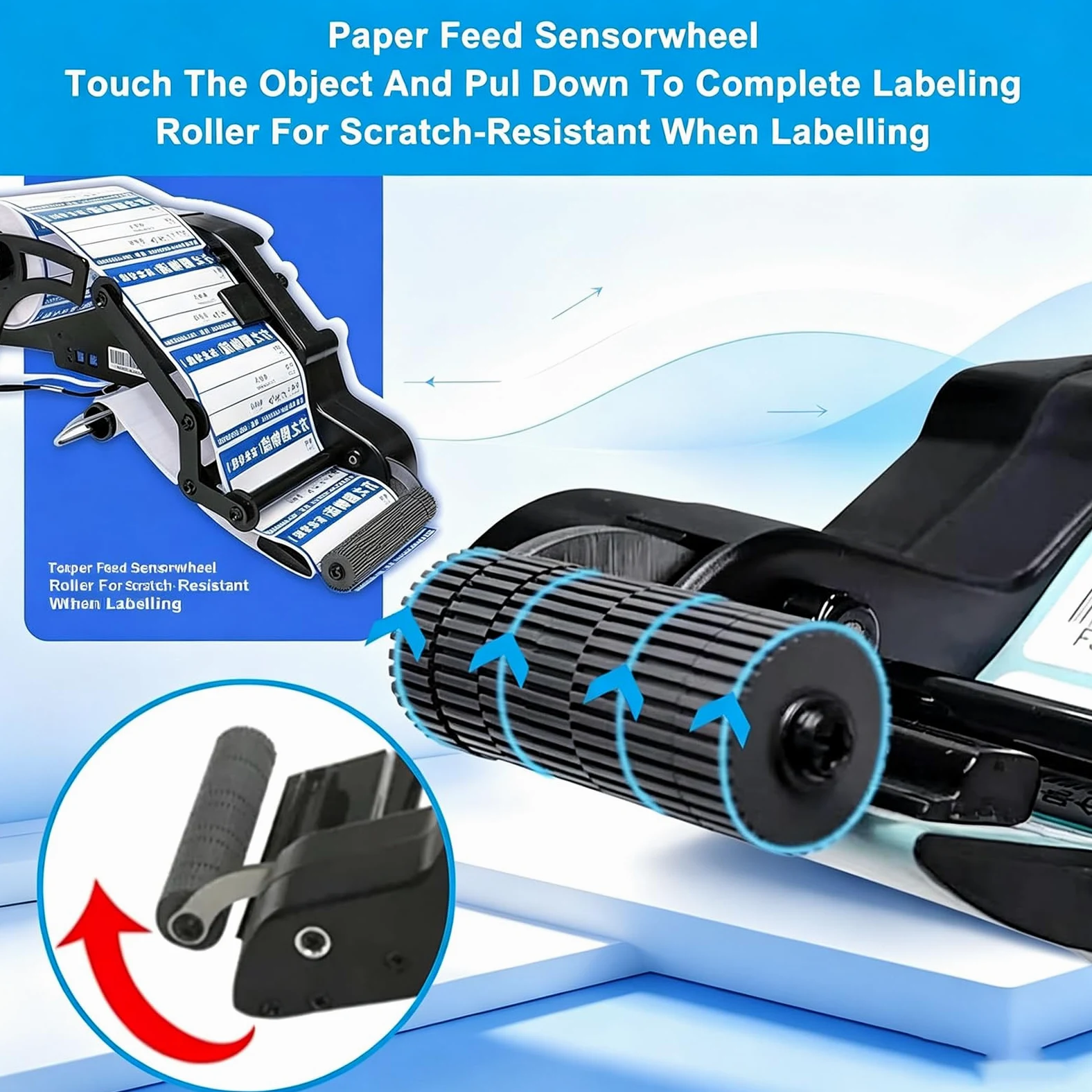 Etichettatrice Manuale, Dispenser Automatico di Etichette con Sensore di Alimentazione Carta, Durata della Batteria di 16 Ore, Larghezza Etichetta 15-80 Mm, Vendita al Dettaglio E Magazzino
