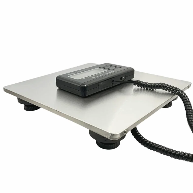 Pesa pacchetto mobile professionale, 150 kg, vassoio in acciaio