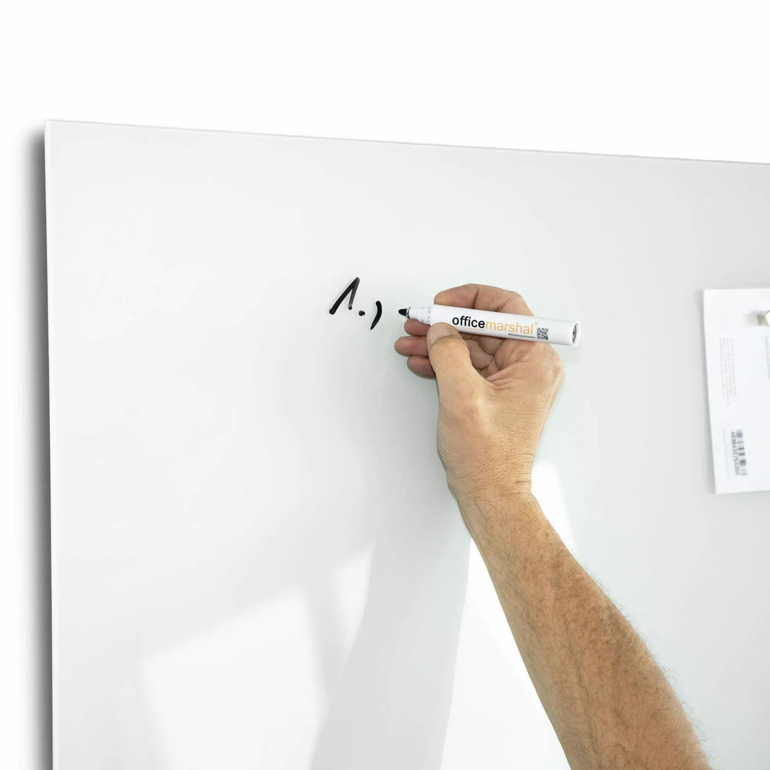 Floordirekt Mob - Lavagna Magnetica da Parete, Smaltata o Vetro, Magnetica e scrivibile, in Vetro, 60 x 90 cm, Colore: Bianco Premium