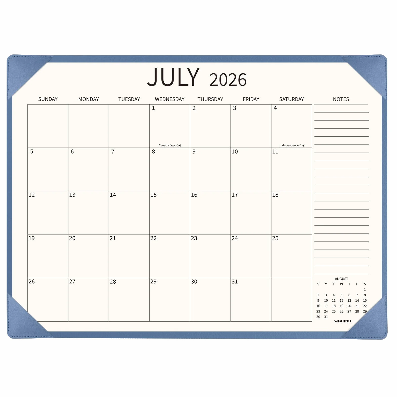 Calendario da scrivania 2025-2026 con tappetino da scrivania, 55,9 x 43,2 cm, grande calendario da scrivania 18 mesi, dal 2025 a giugno 2026, grande planner da scrivania per casa, ufficio e