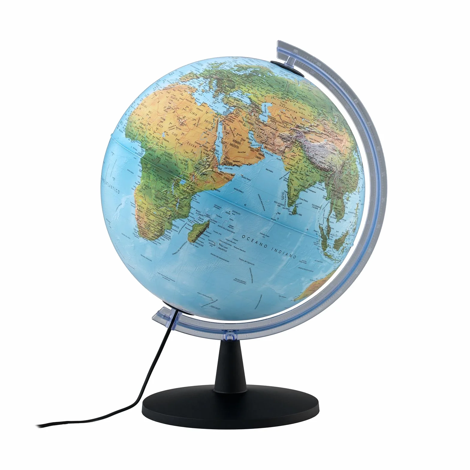Tecnodidattica - Mappamondo GIGAGLOBO 40 | Globo mappamondo luminoso e girevole | Cartografia fisica e politica | Testi in italiano | Grandi dimensioni | Diametro 40 cm